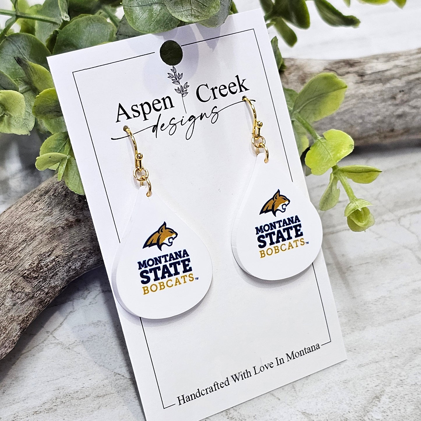 College Football Sublimation Earrings-Grizzly CFE-10 Montana State Bobcats