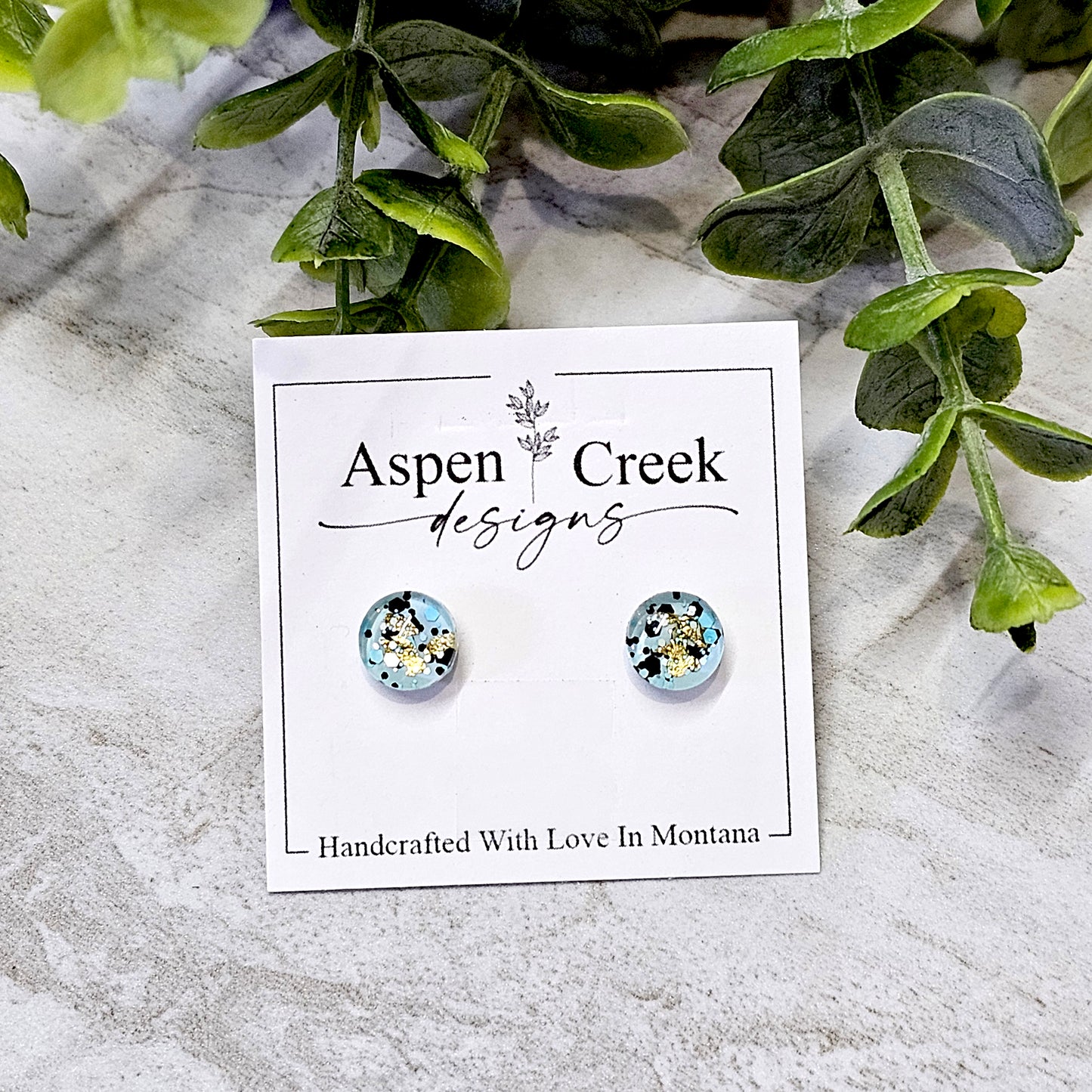Hand Painted Glass Studs- GS-37