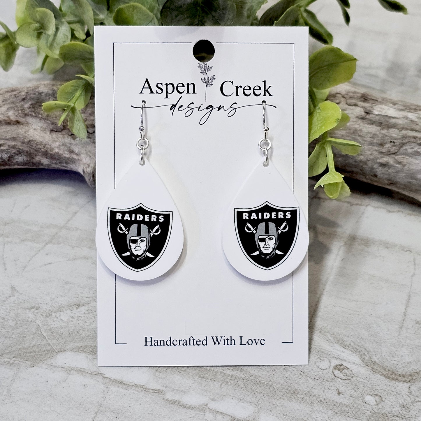 NFL Sublimation Earrings-10-Raiders