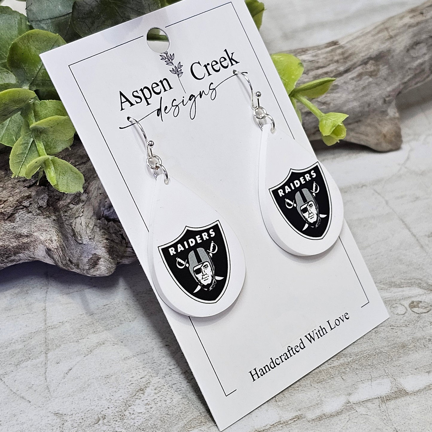 NFL Sublimation Earrings-10-Raiders