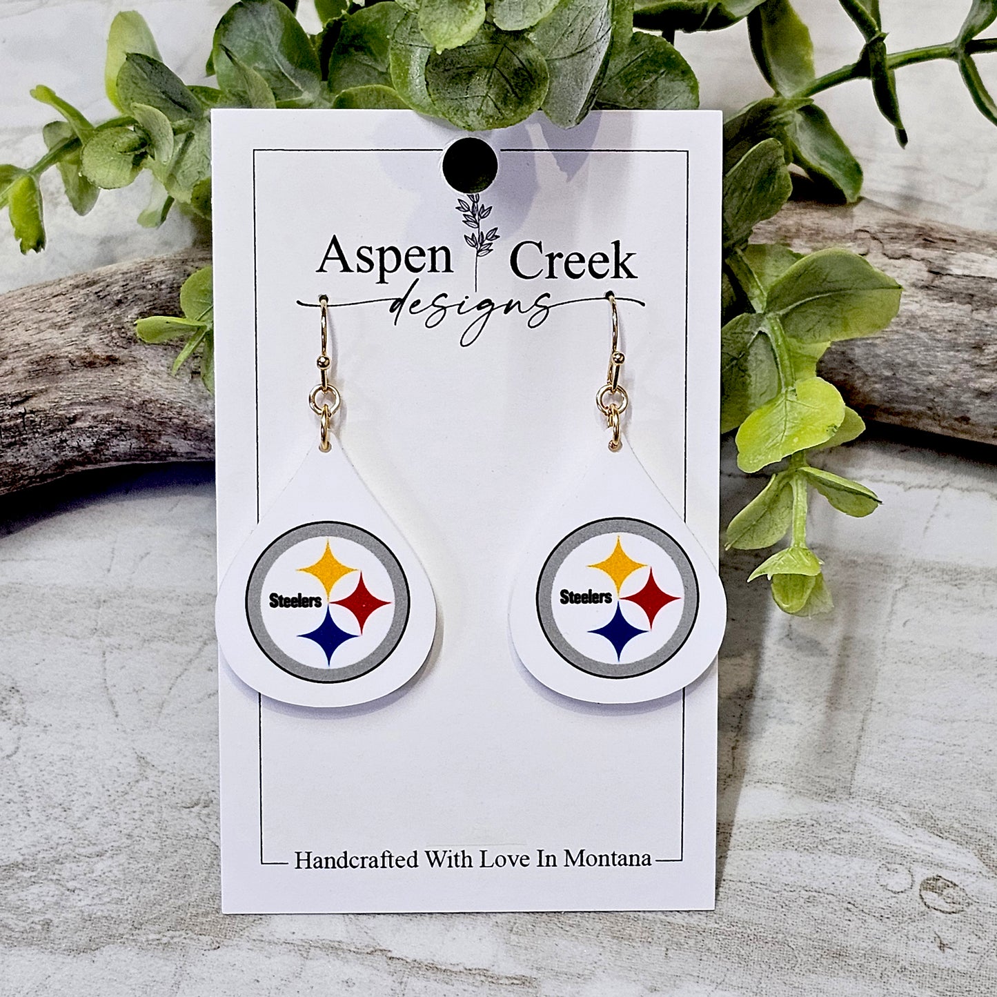 NFL Sublimation Earrings-15-Steelers