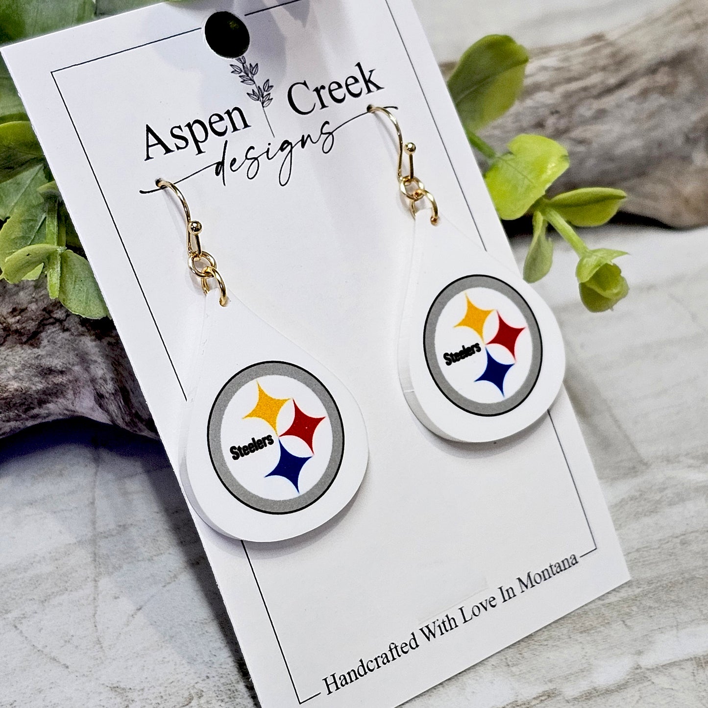 NFL Sublimation Earrings-15-Steelers
