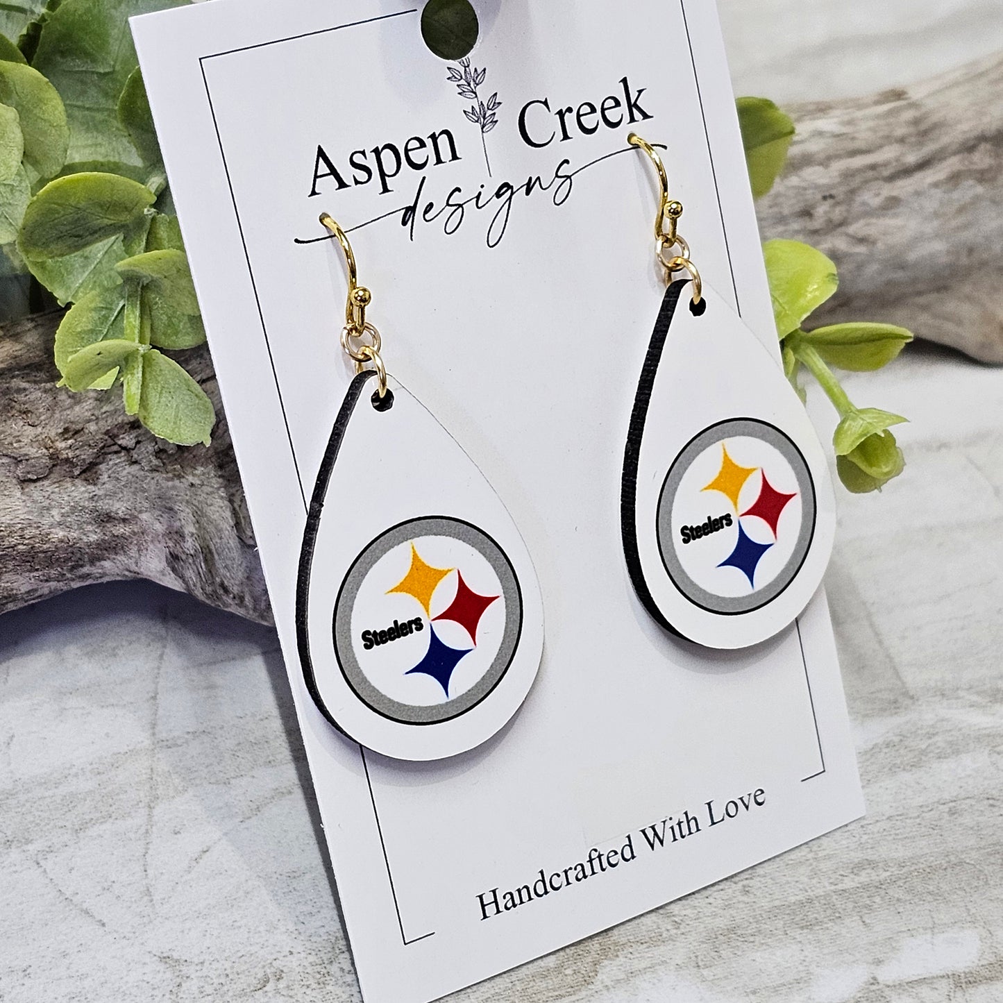 NFL Sublimation Earrings-16-Steelers