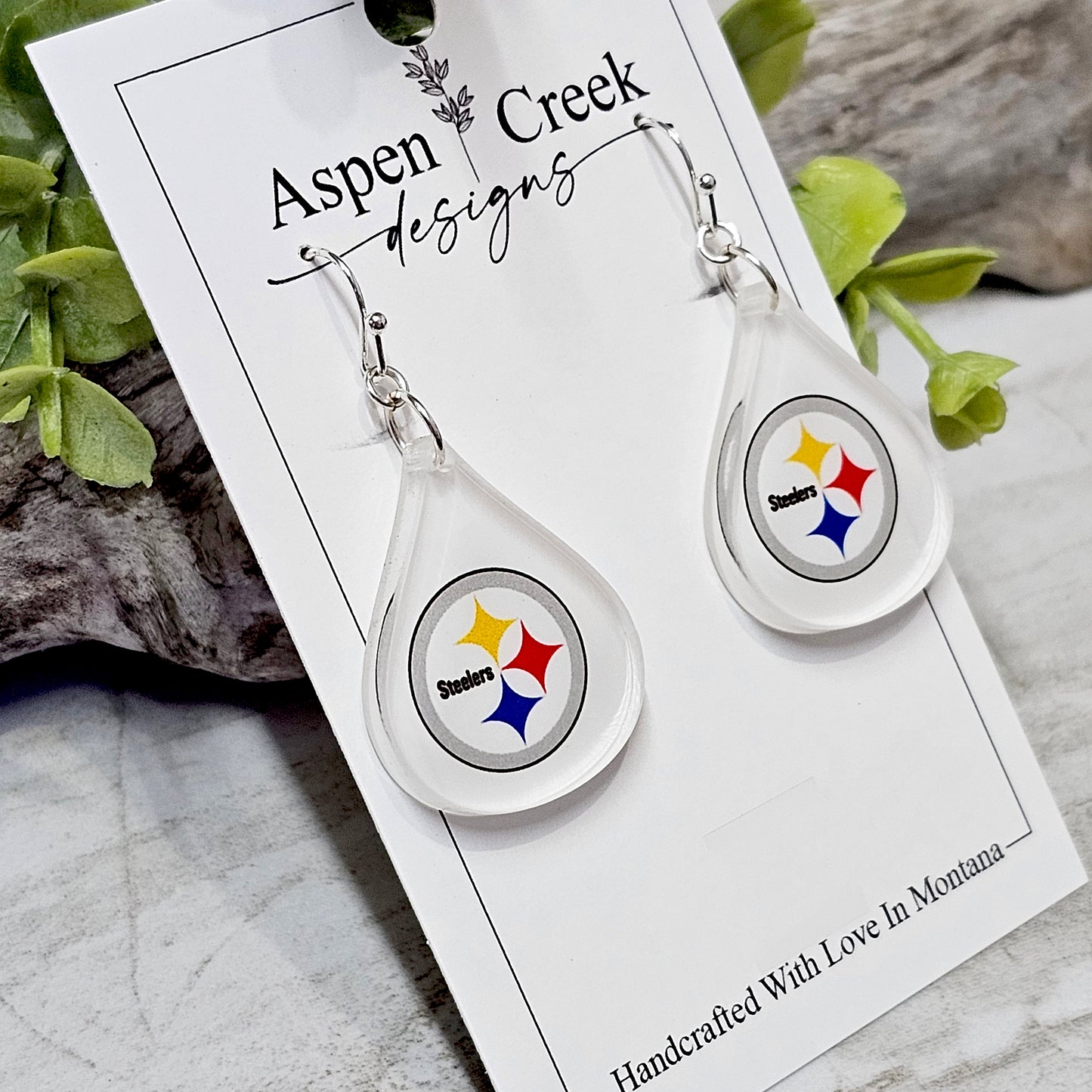 NFL Sublimation Earrings-17-Steelers