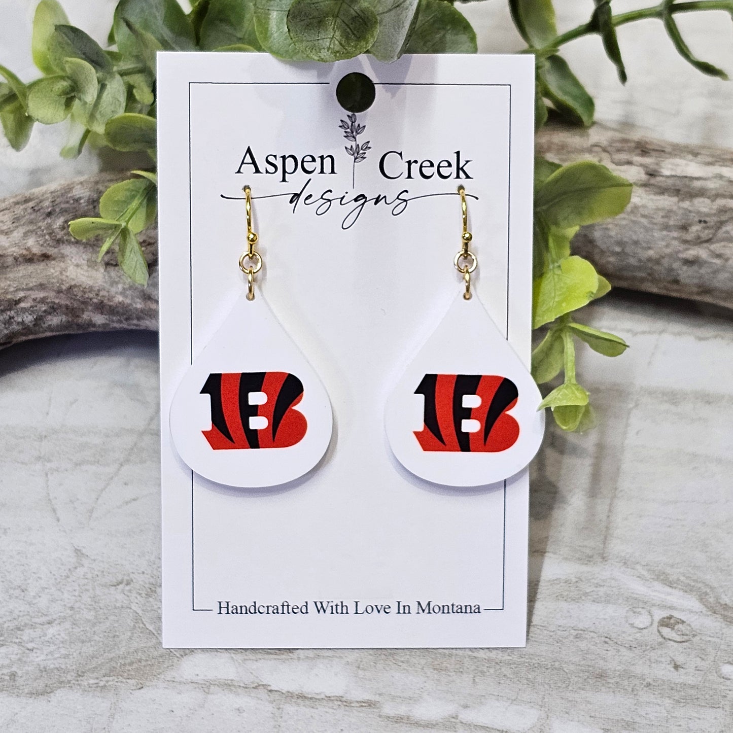 NFL Sublimation Earrings-18-Bengals