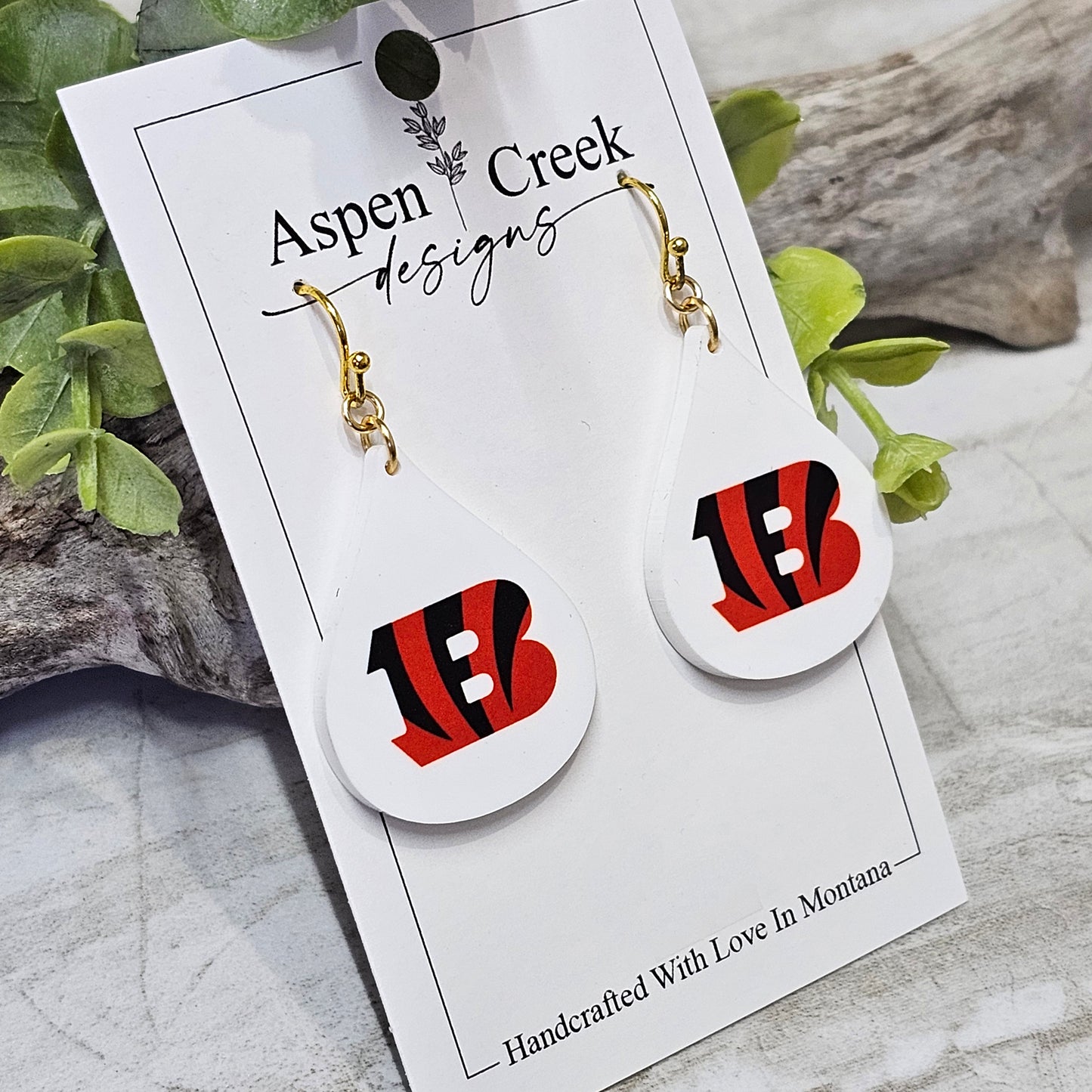 NFL Sublimation Earrings-18-Bengals