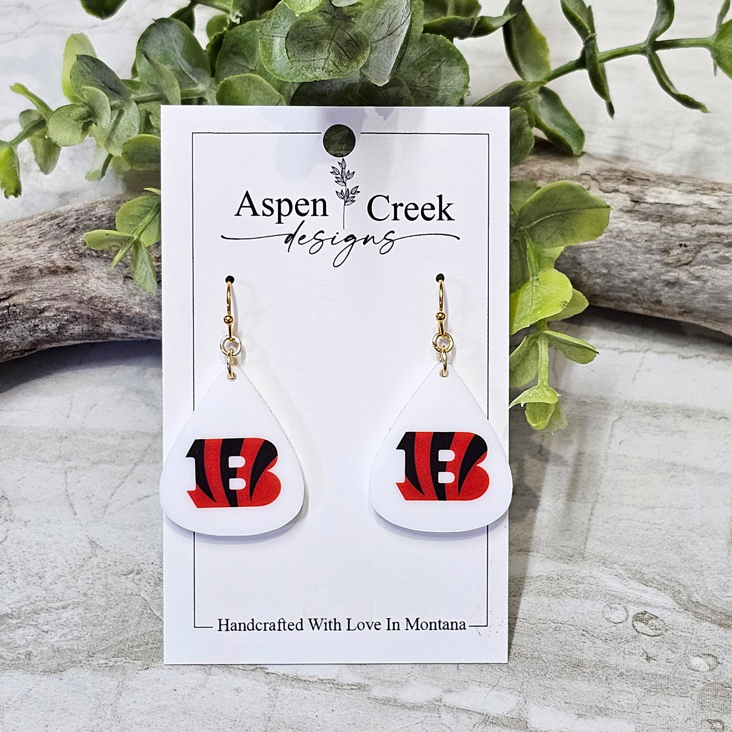 NFL Sublimation Earrings-19-Bengals