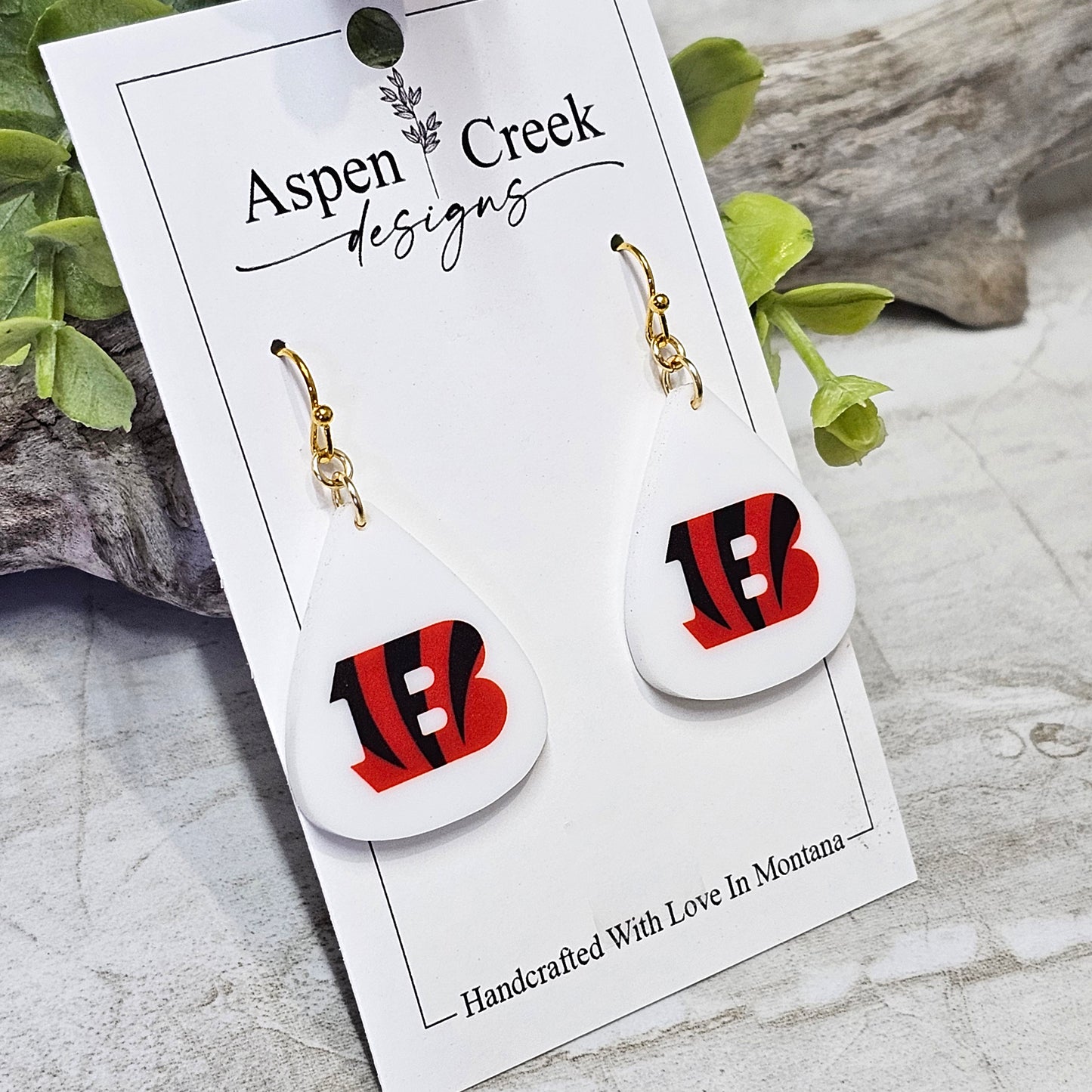 NFL Sublimation Earrings-19-Bengals