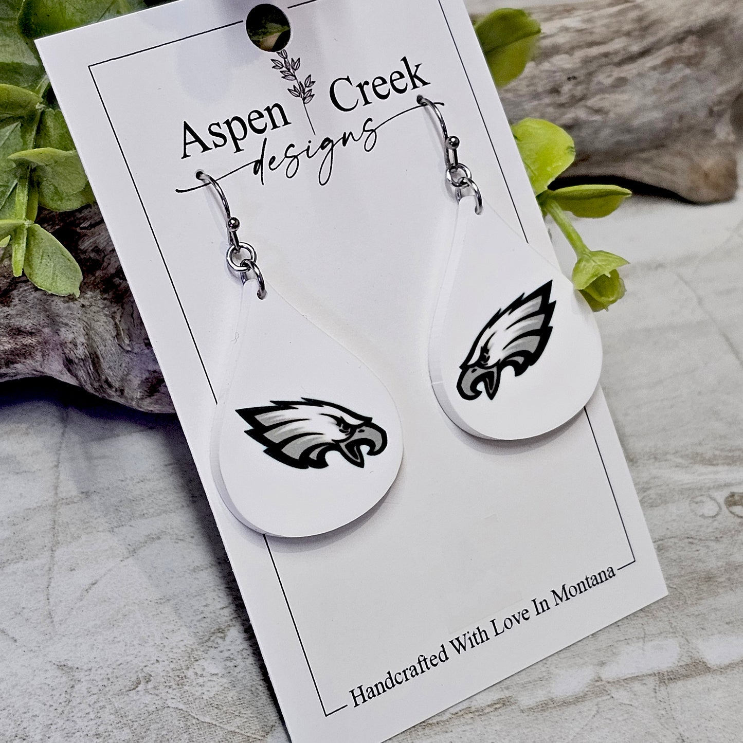 NFL Sublimation Earrings-2- Eagles