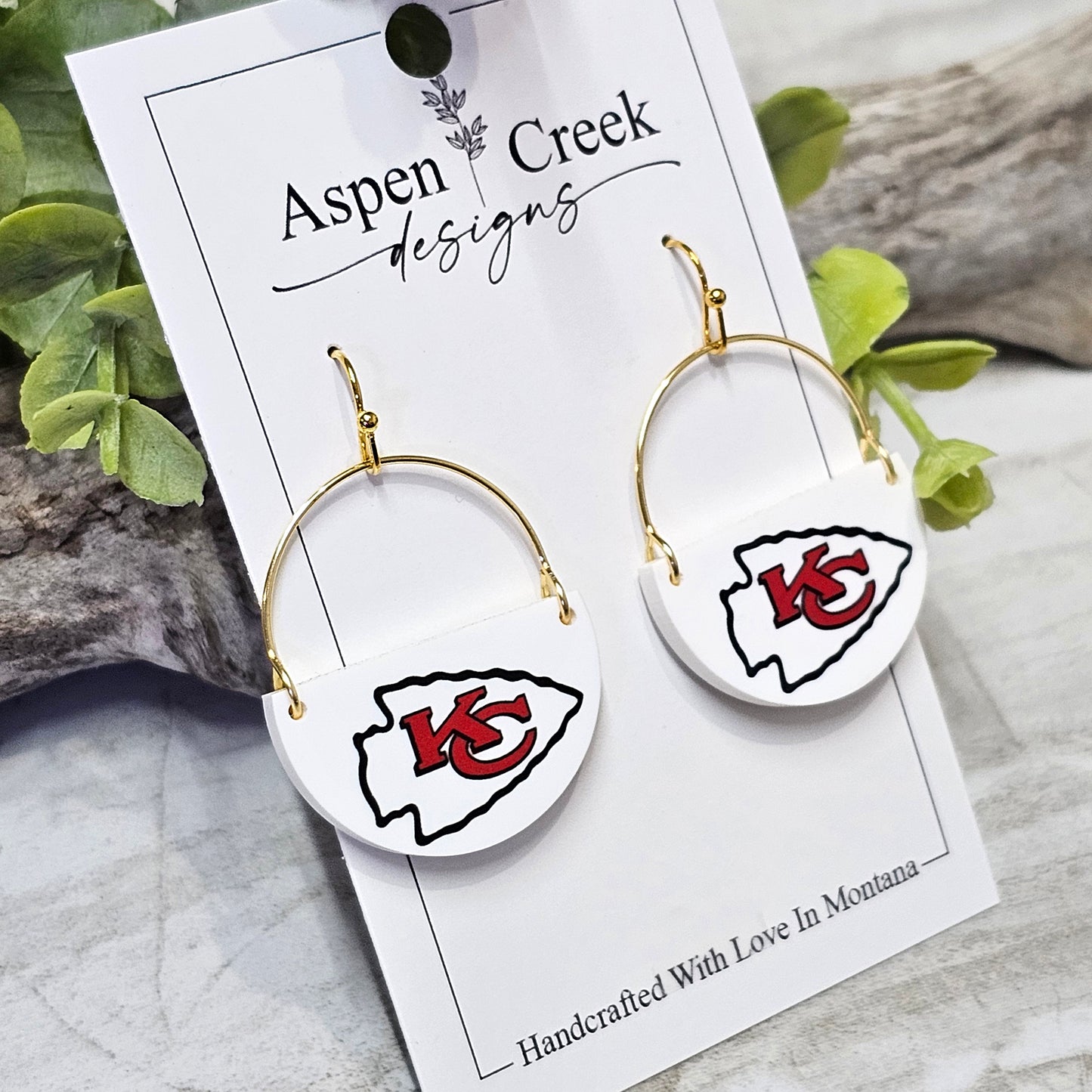 NFL Sublimation Earrings-21-Chiefs