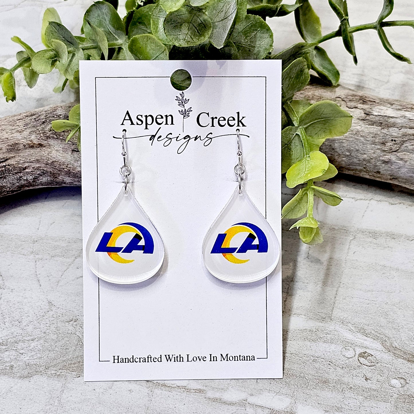 NFL Sublimation Earrings-27-Rams