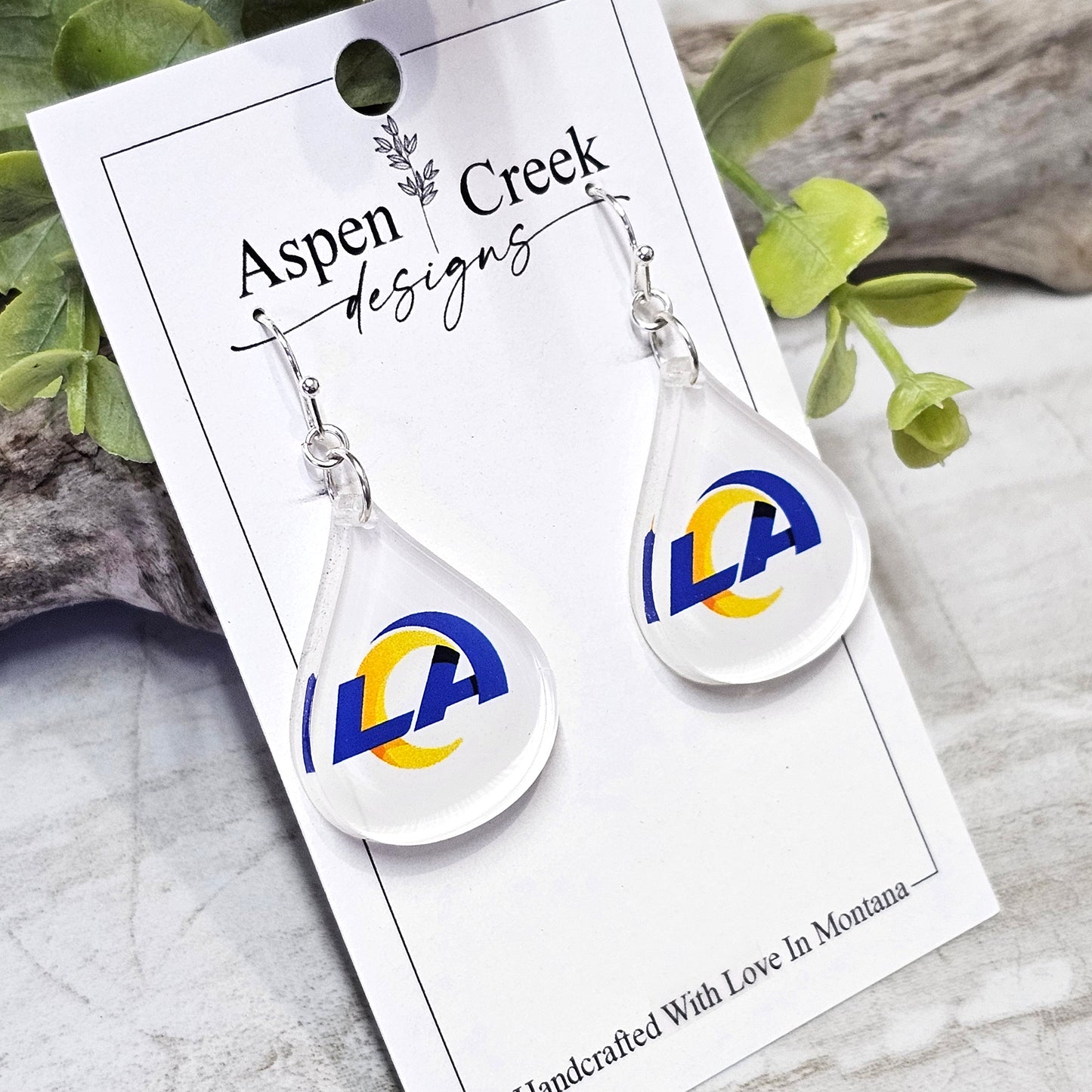 NFL Sublimation Earrings-27-Rams