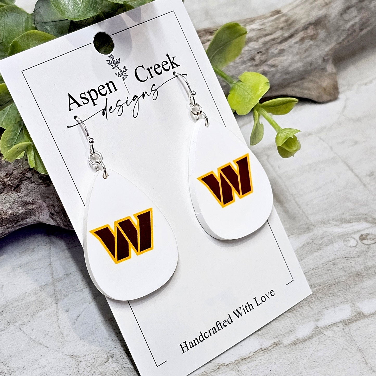 NFL Sublimation Earrings-28-Commanders