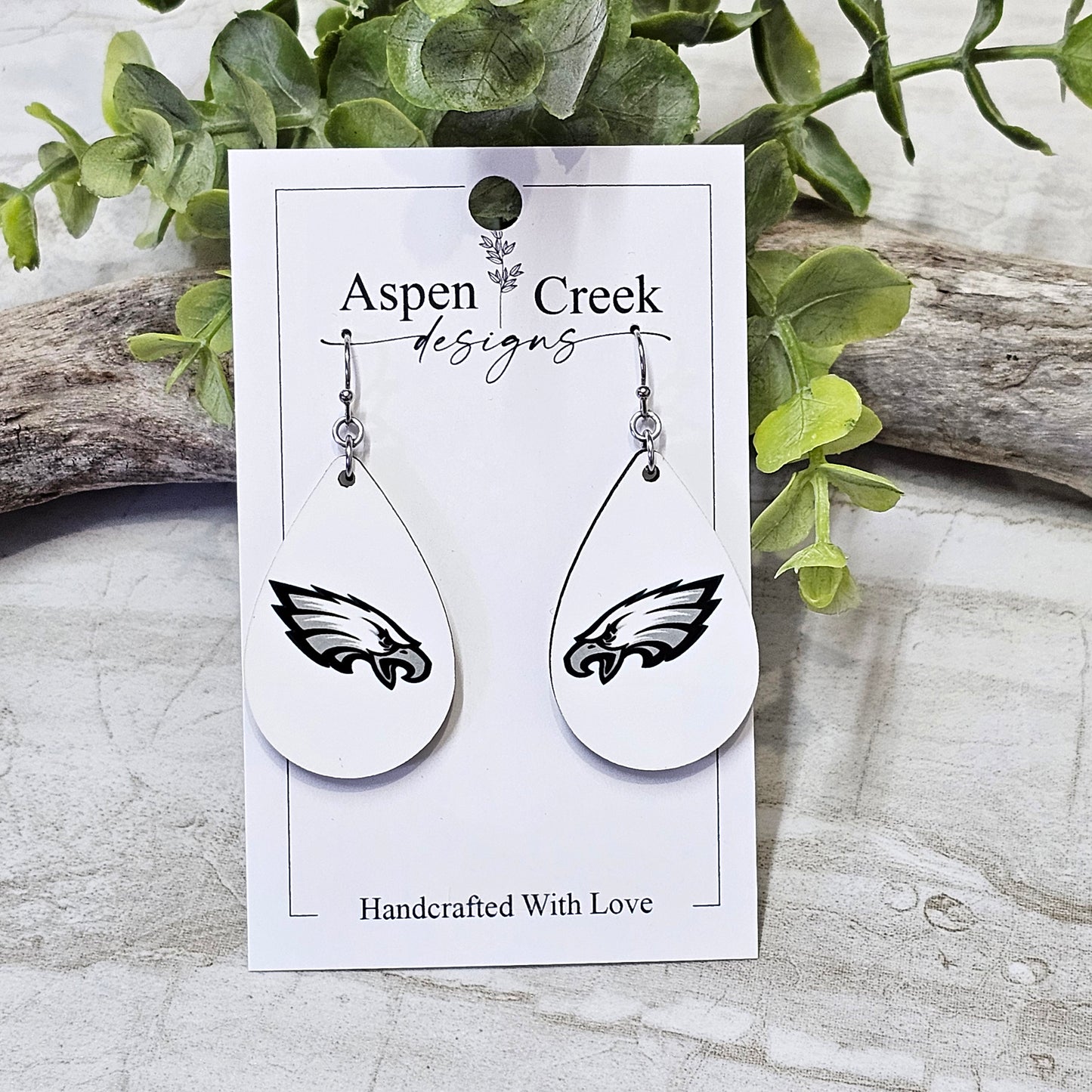 NFL Sublimation Earrings-3- Eagles