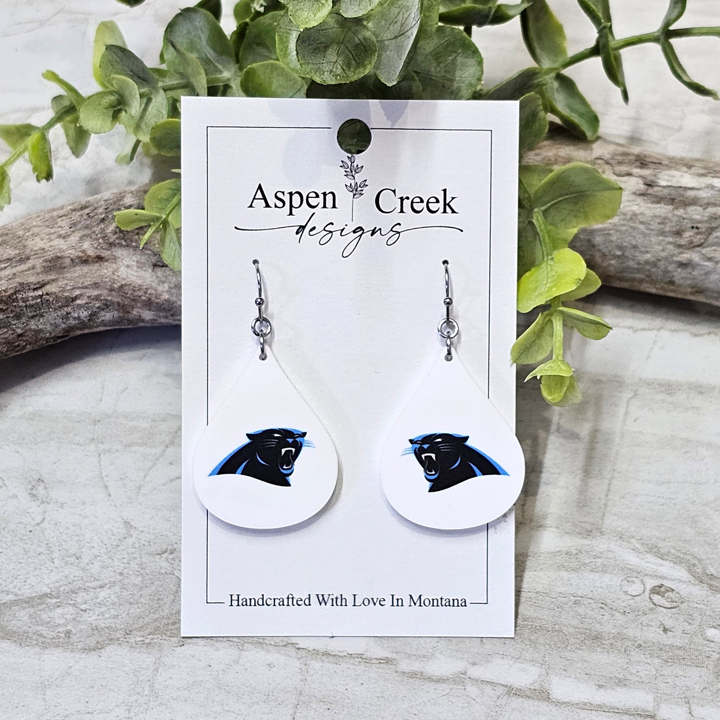 NFL Sublimation Earrings-30-Panthers