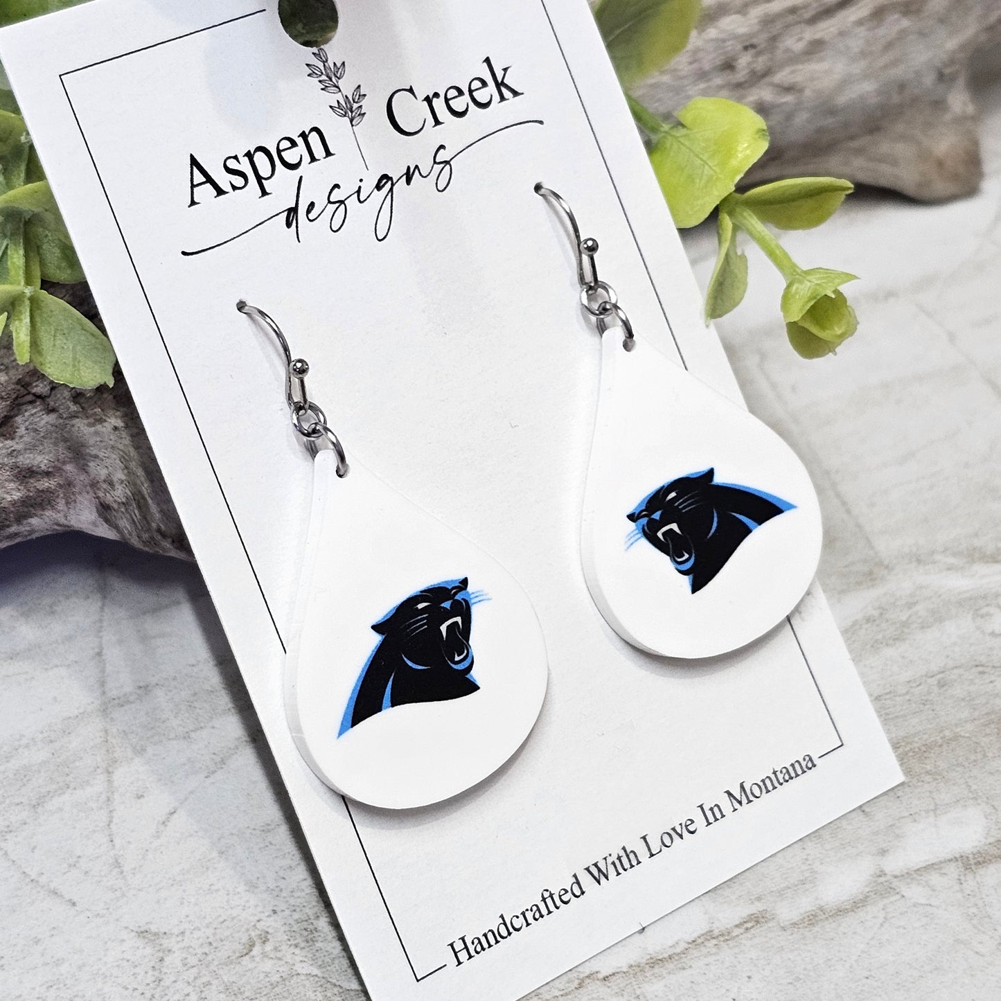 NFL Sublimation Earrings-30-Panthers
