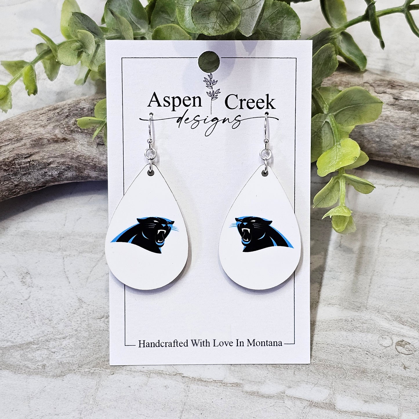 NFL Sublimation Earrings-31-Panthers