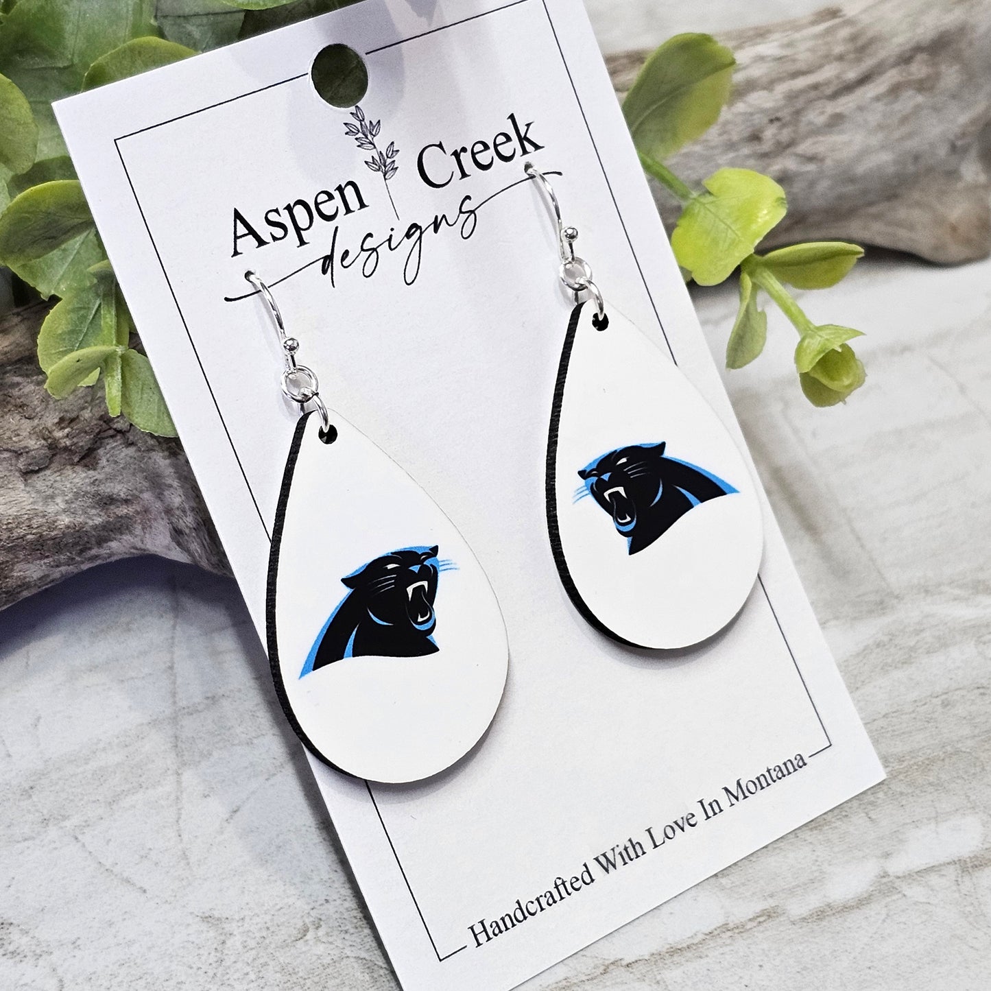 NFL Sublimation Earrings-31-Panthers