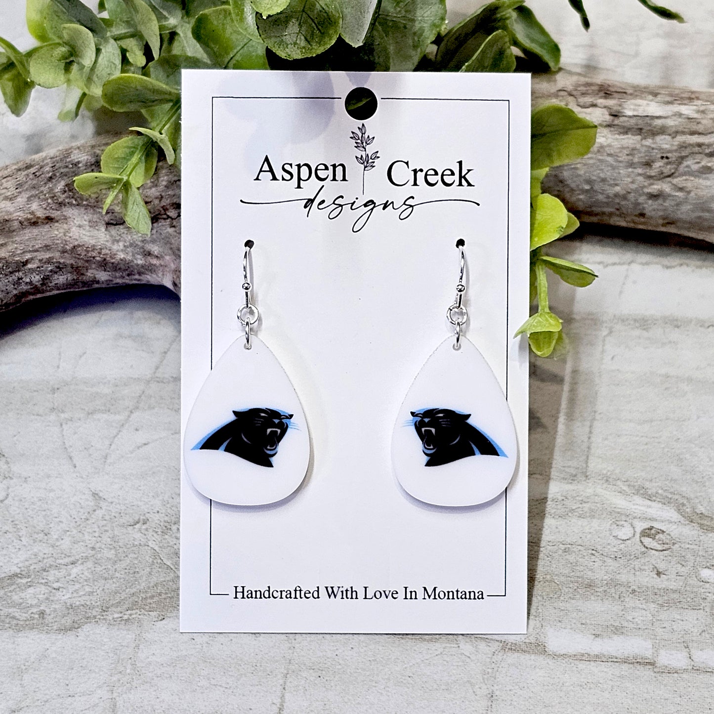 NFL Sublimation Earrings-32-Panthers