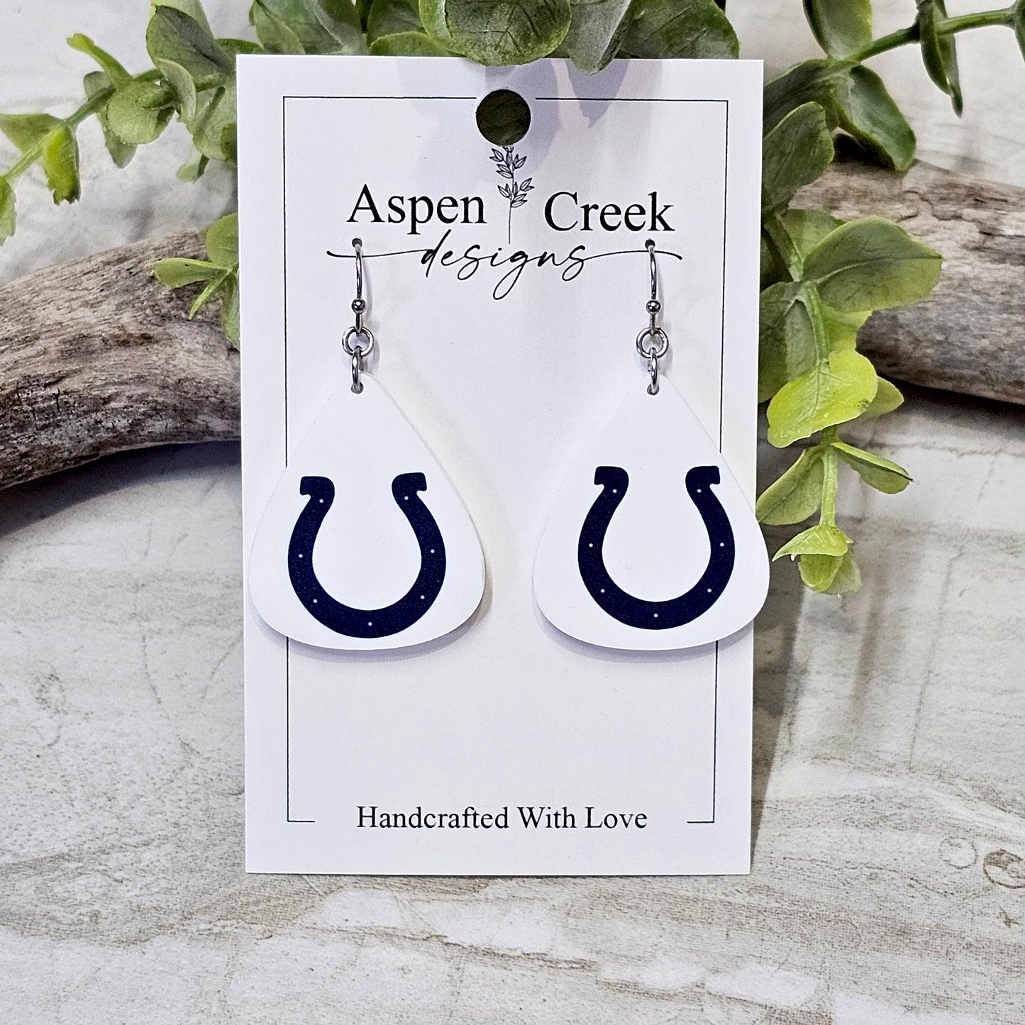 NFL Sublimation Earrings-33-Colts