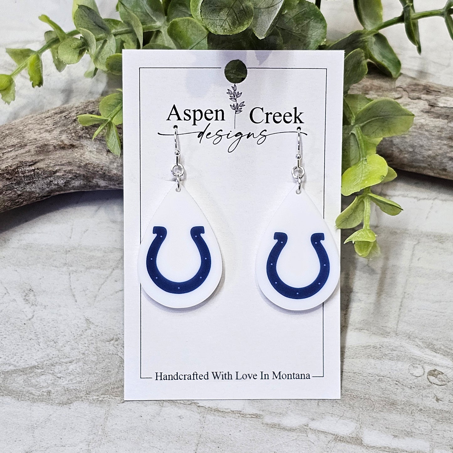 NFL Sublimation Earrings-34-Colts