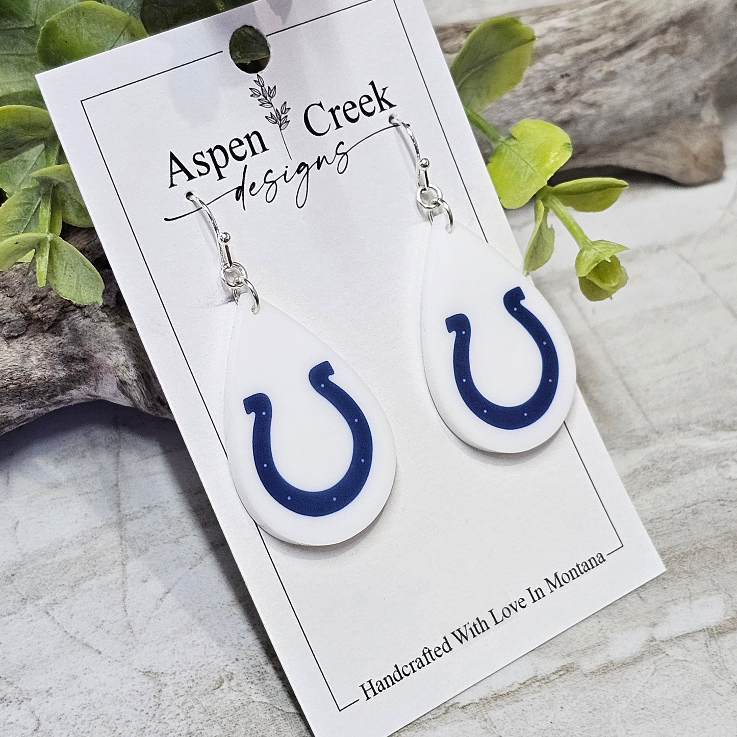 NFL Sublimation Earrings-34-Colts