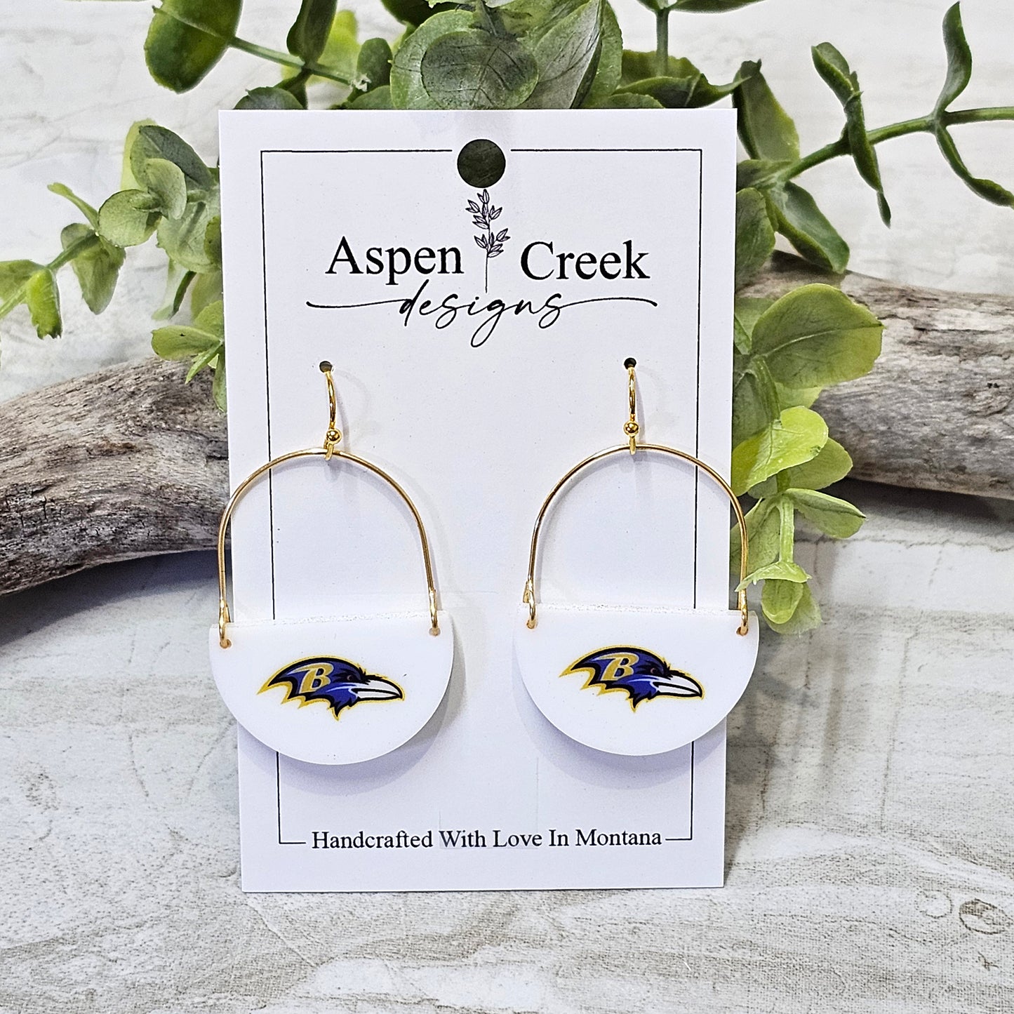 NFL Sublimation Earrings-36-Ravens