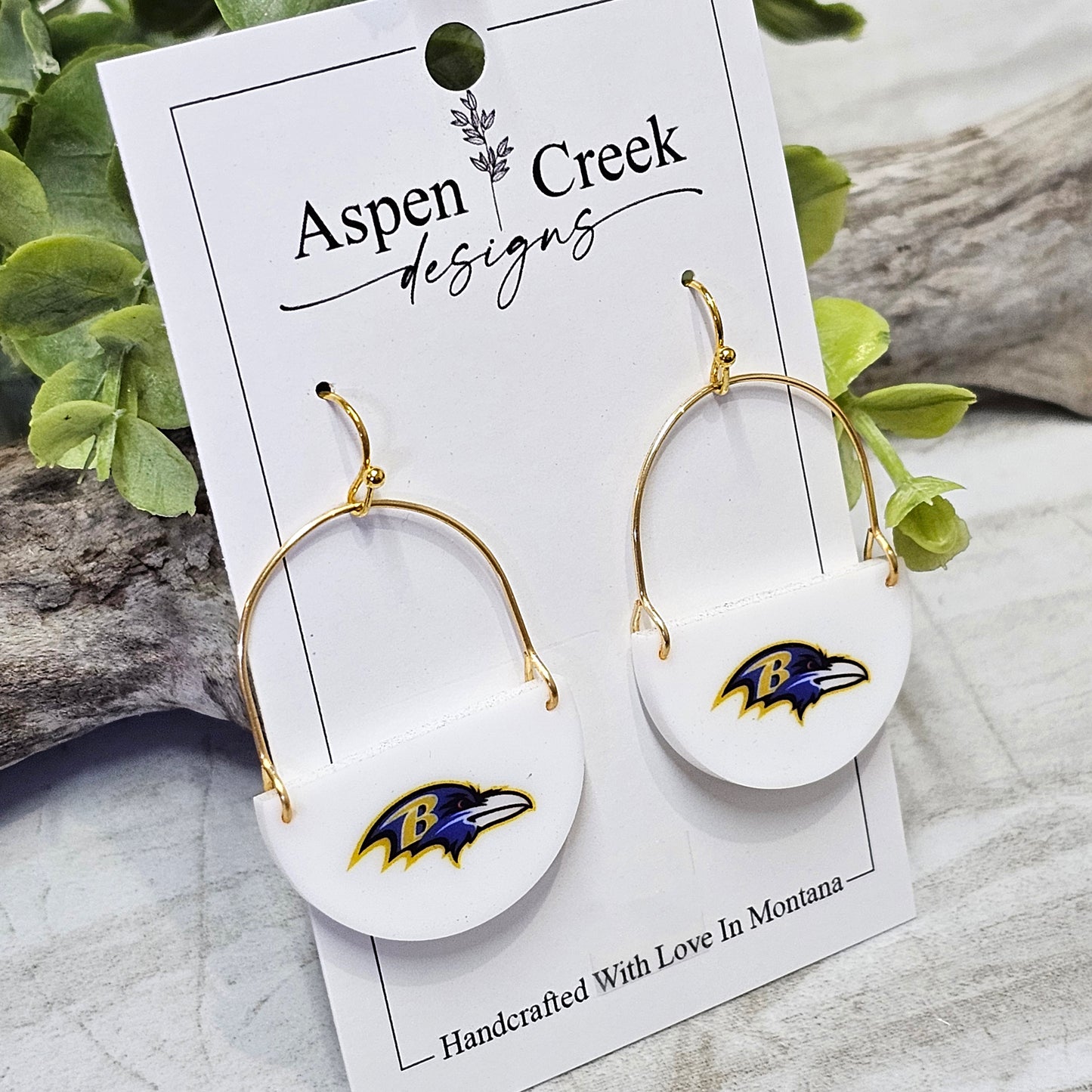 NFL Sublimation Earrings-36-Ravens