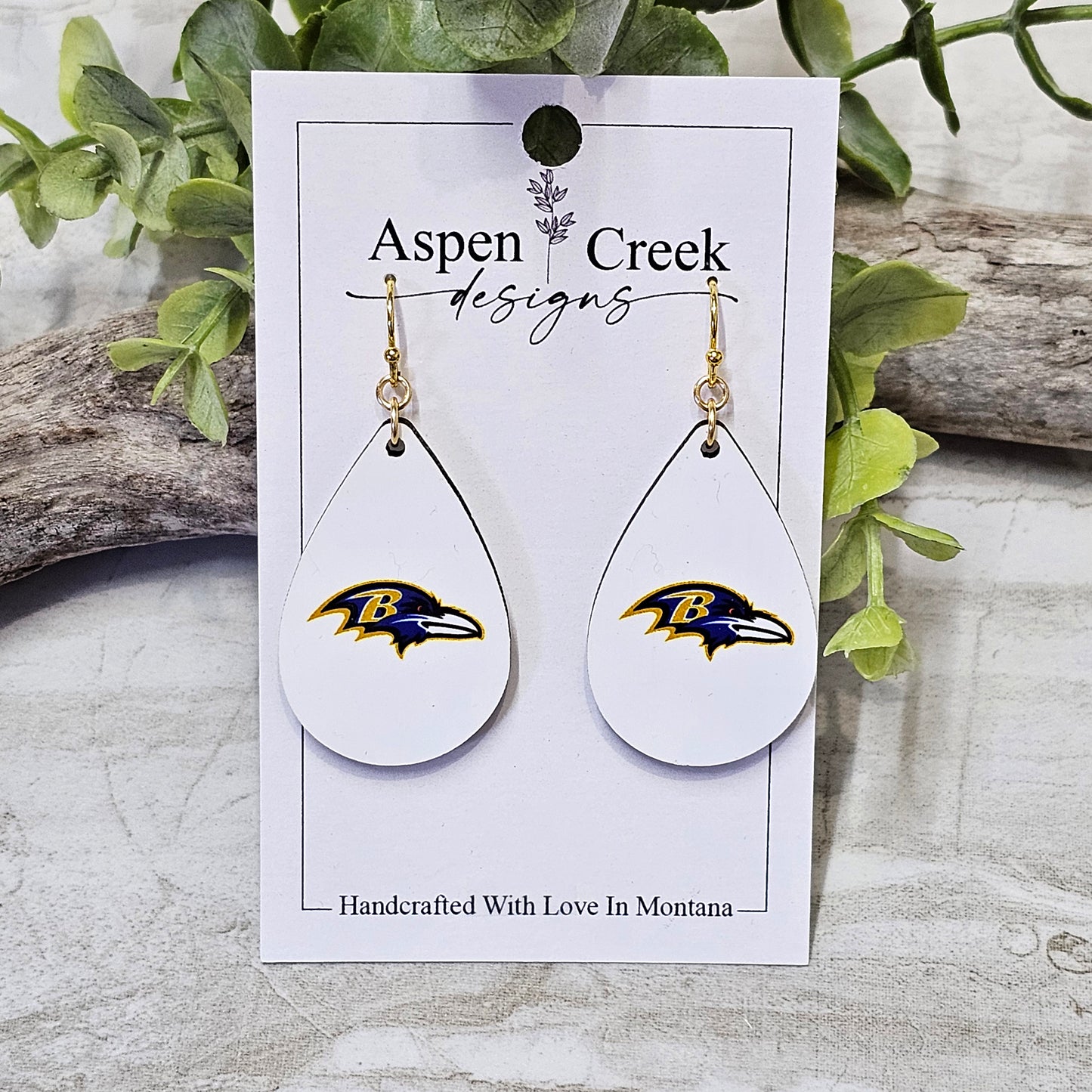 NFL Sublimation Earrings-37-Ravens