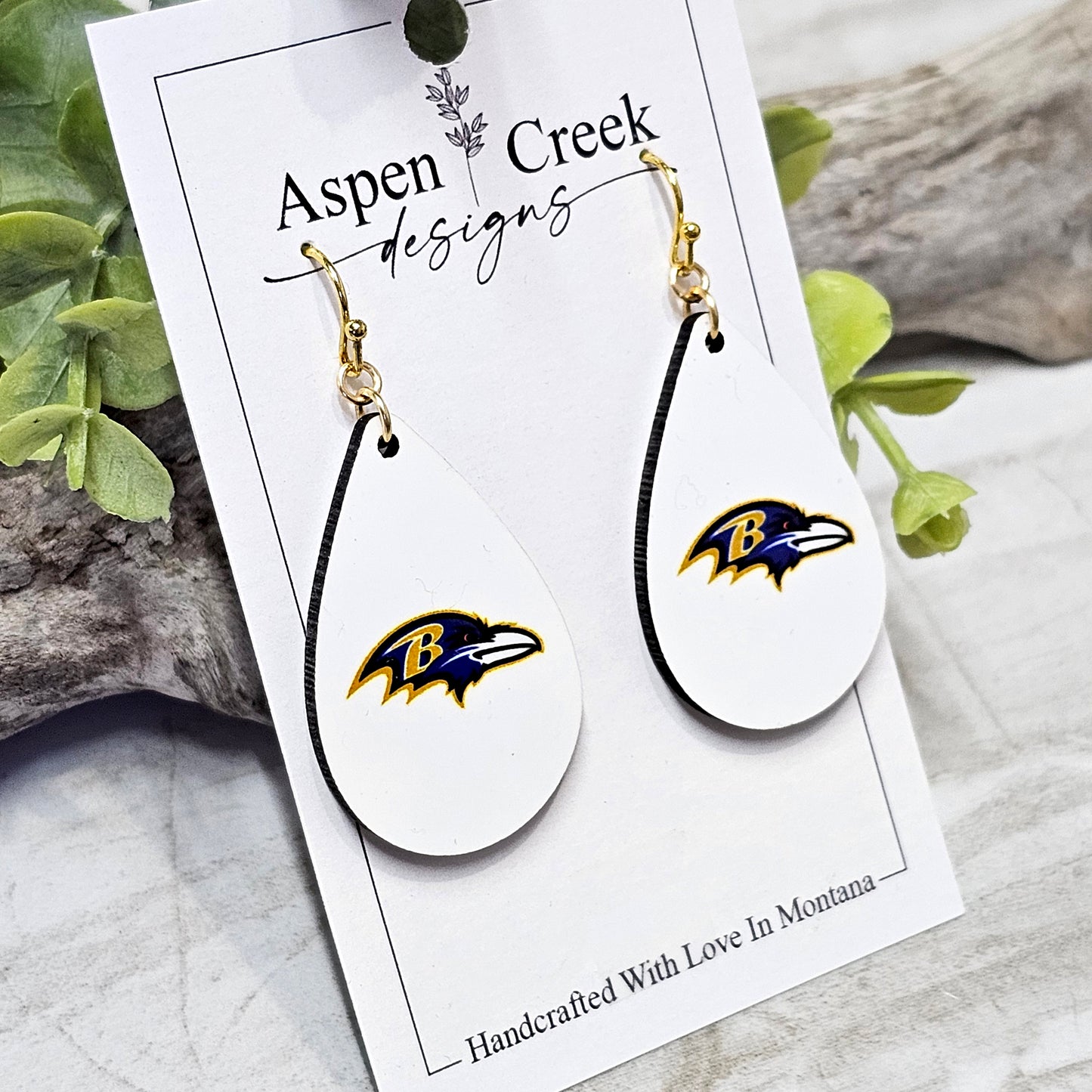 NFL Sublimation Earrings-37-Ravens