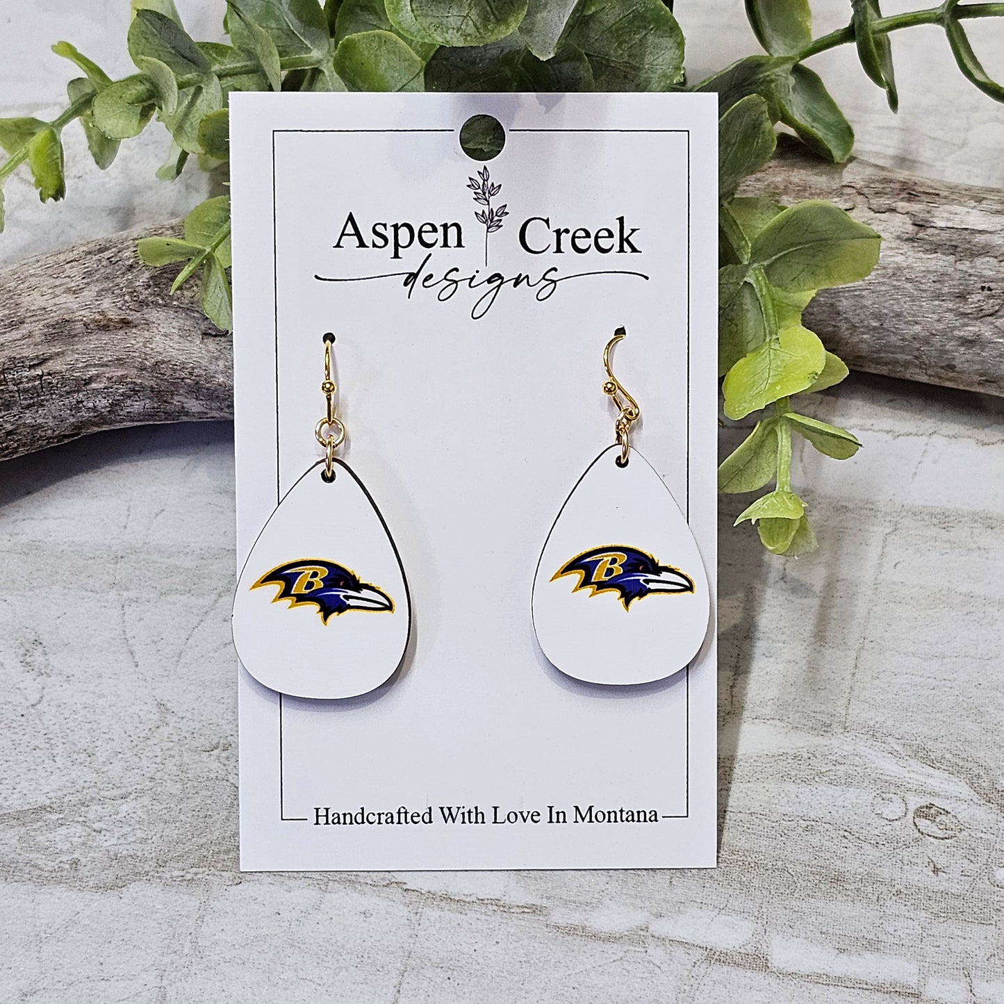 NFL Sublimation Earrings-38-Ravens