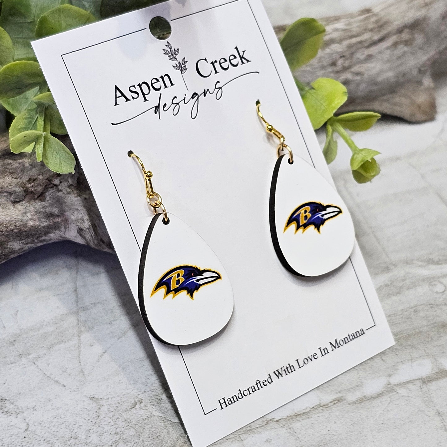 NFL Sublimation Earrings-38-Ravens