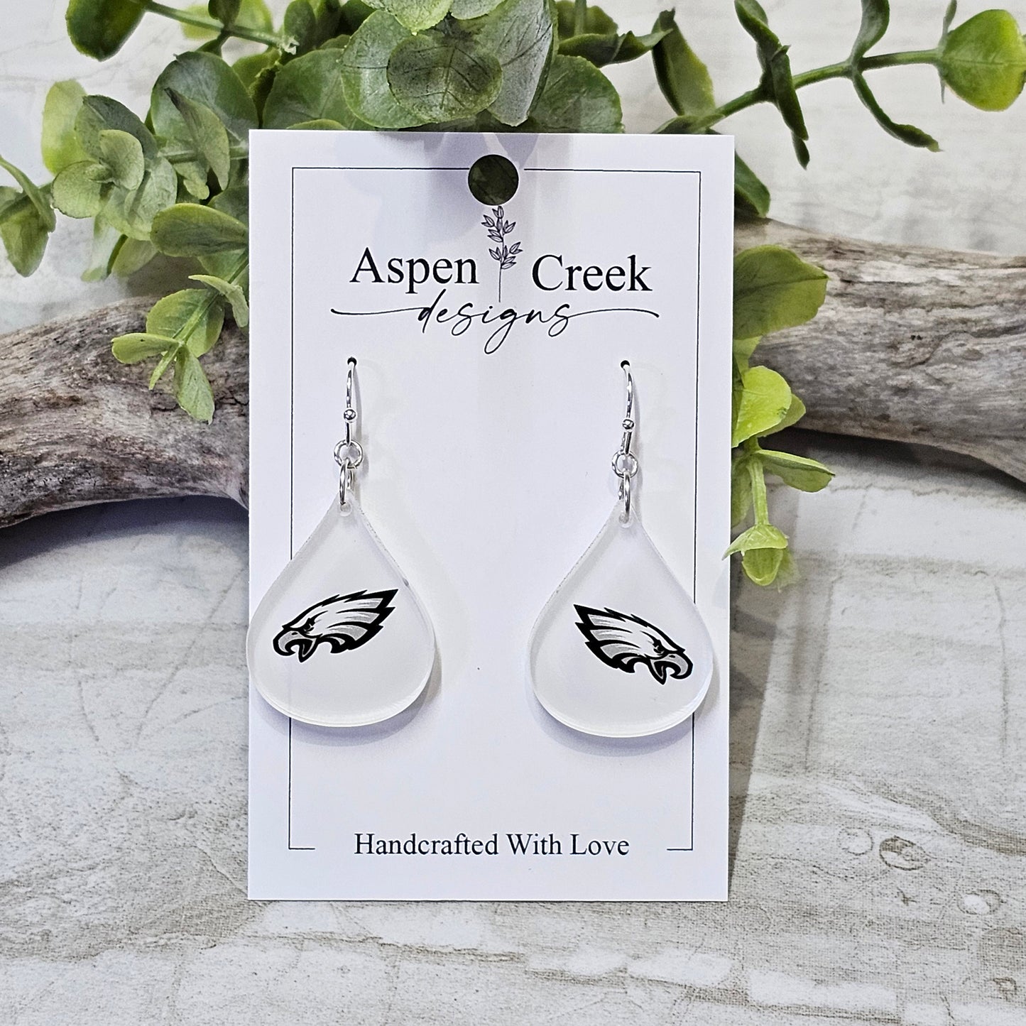 NFL Sublimation Earrings-4-Eagles