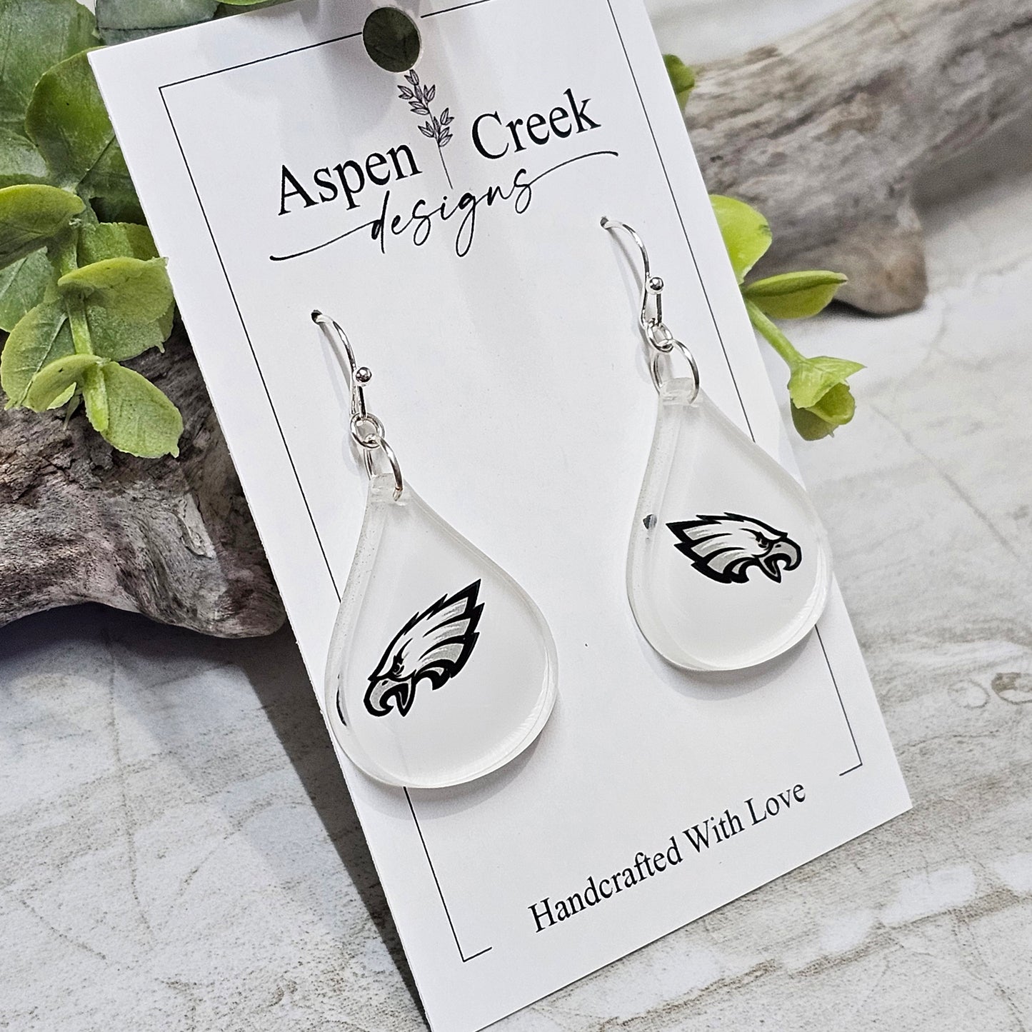 NFL Sublimation Earrings-4-Eagles