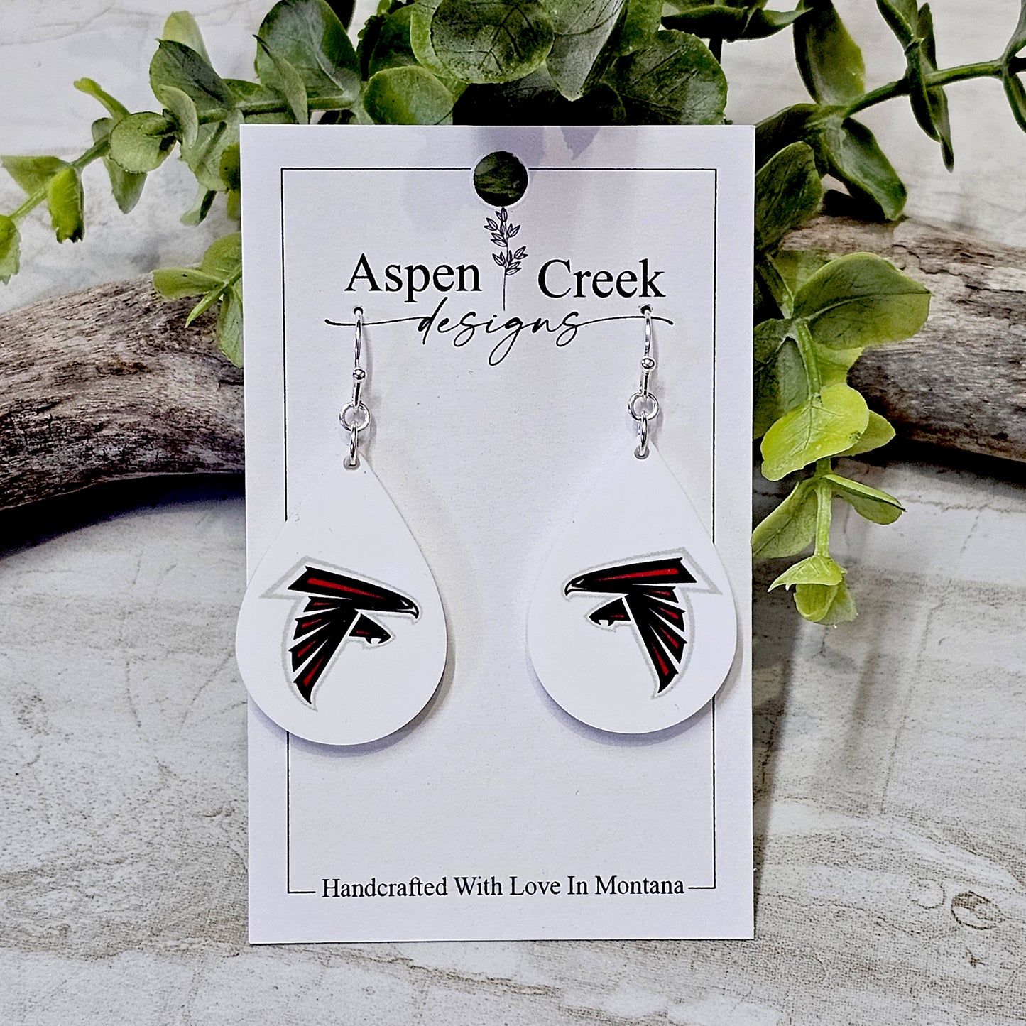 NFL Sublimation Earrings-43-Falcons