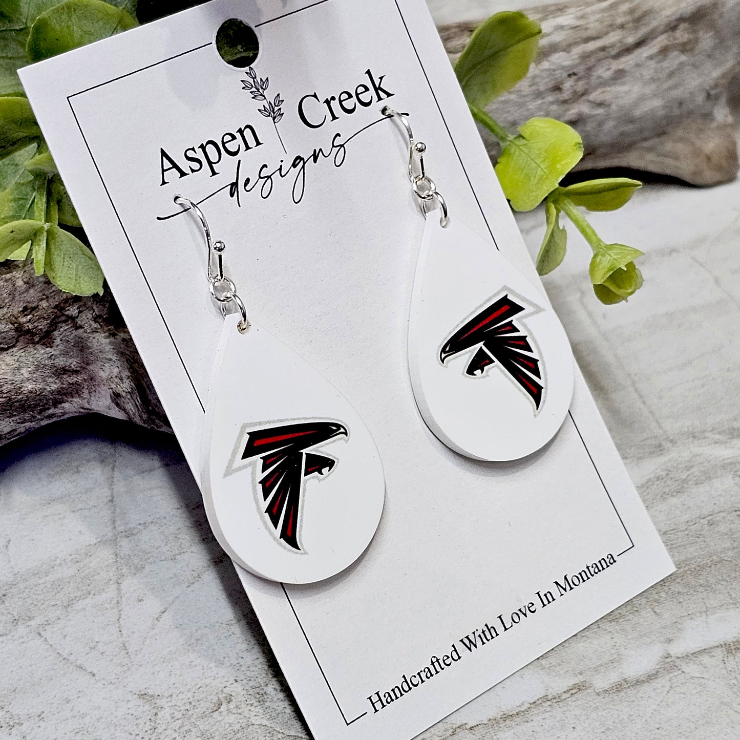 NFL Sublimation Earrings-43-Falcons