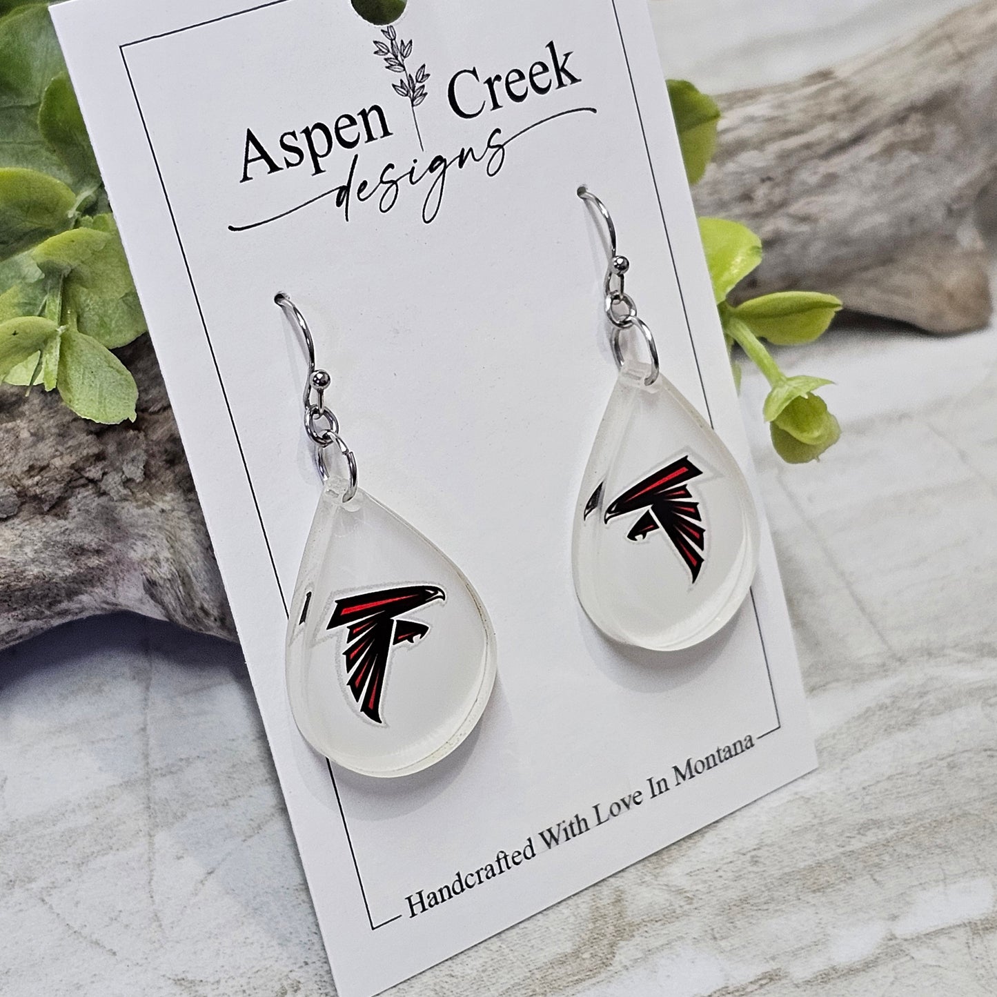 NFL Sublimation Earrings-45-Falcons