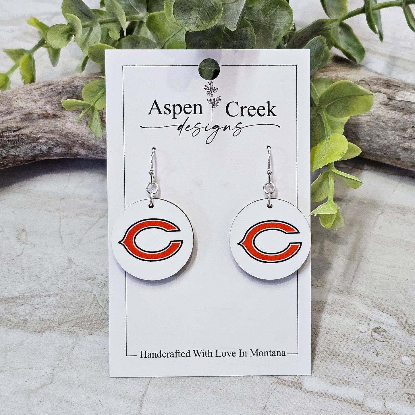 NFL Sublimation Earrings-47-Bears