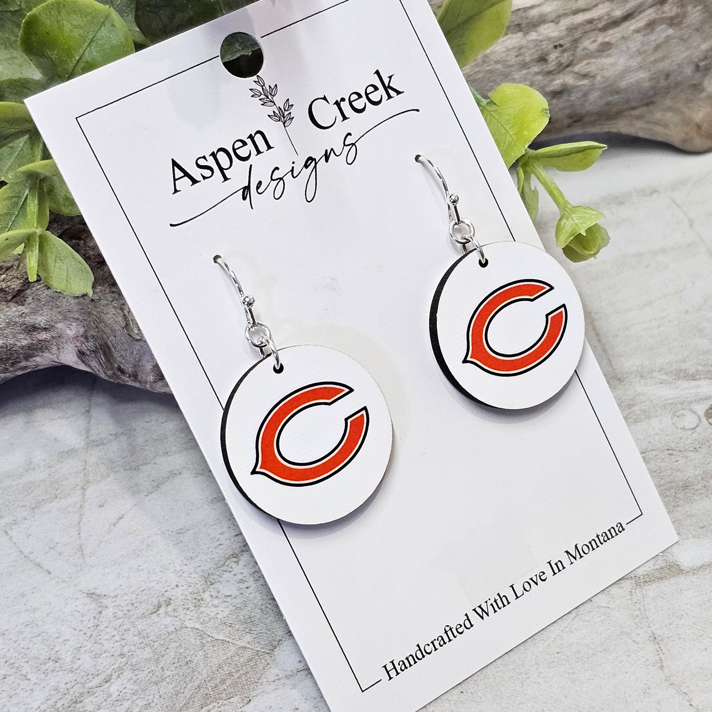 NFL Sublimation Earrings-47-Bears