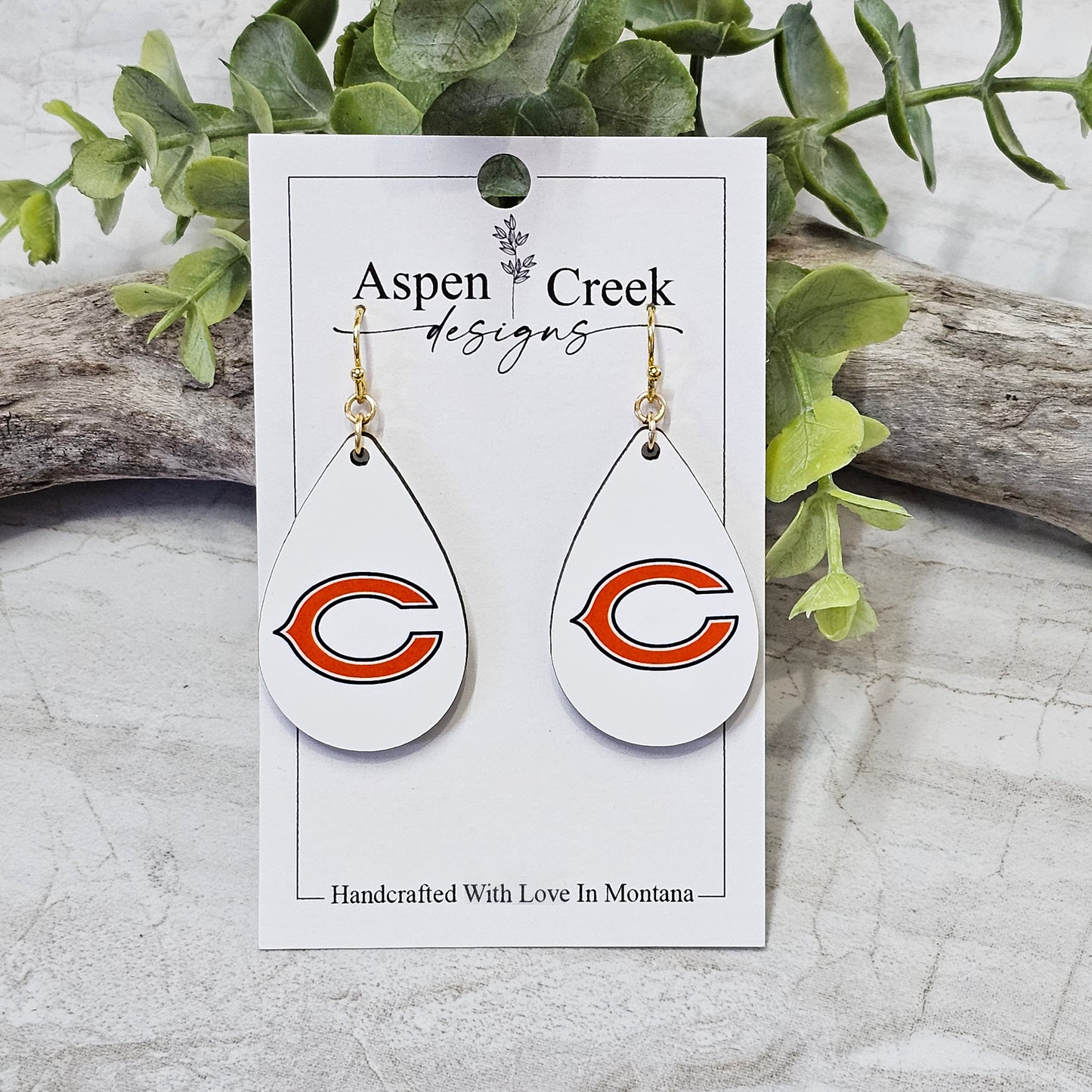 NFL Sublimation Earrings-48-Bears