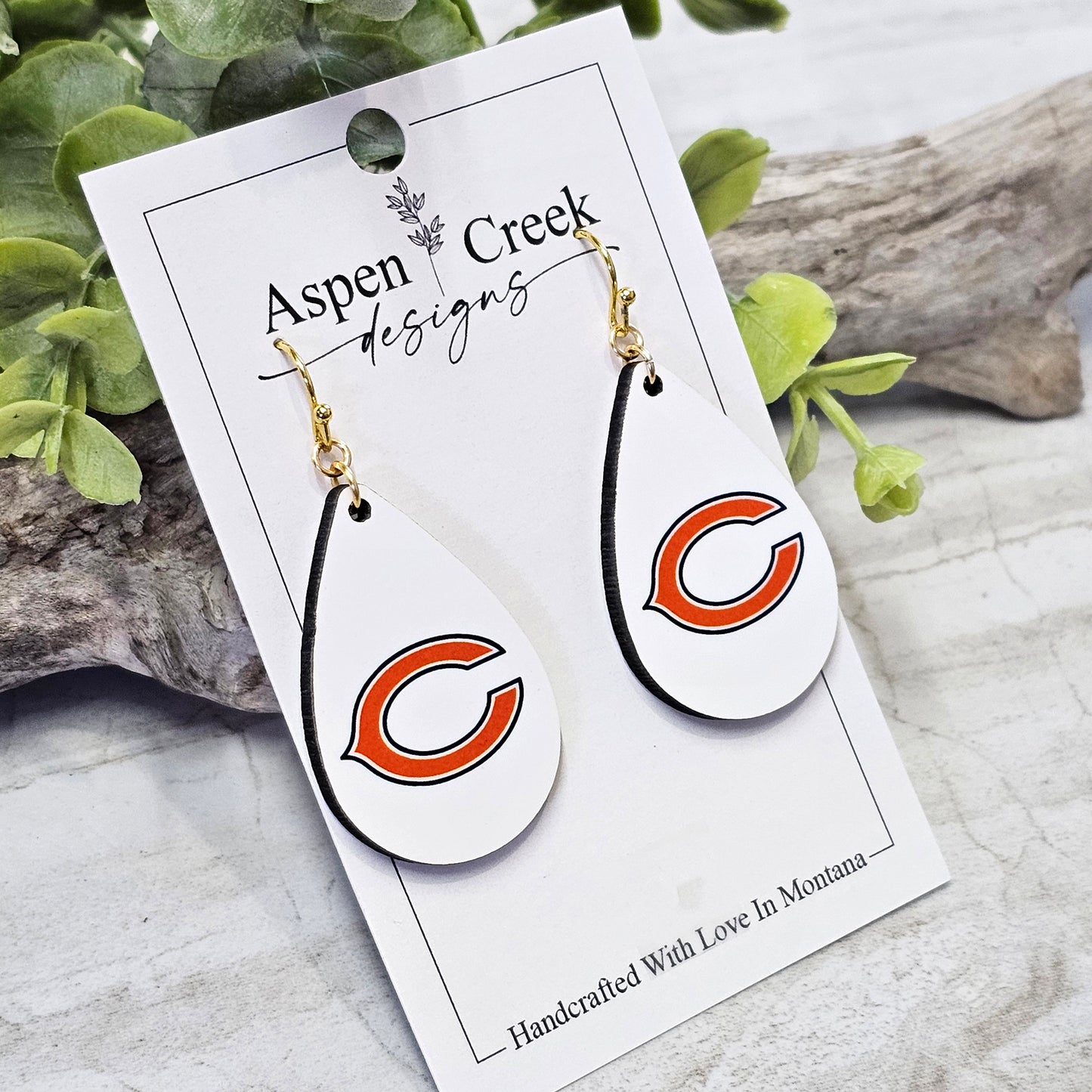 NFL Sublimation Earrings-48-Bears
