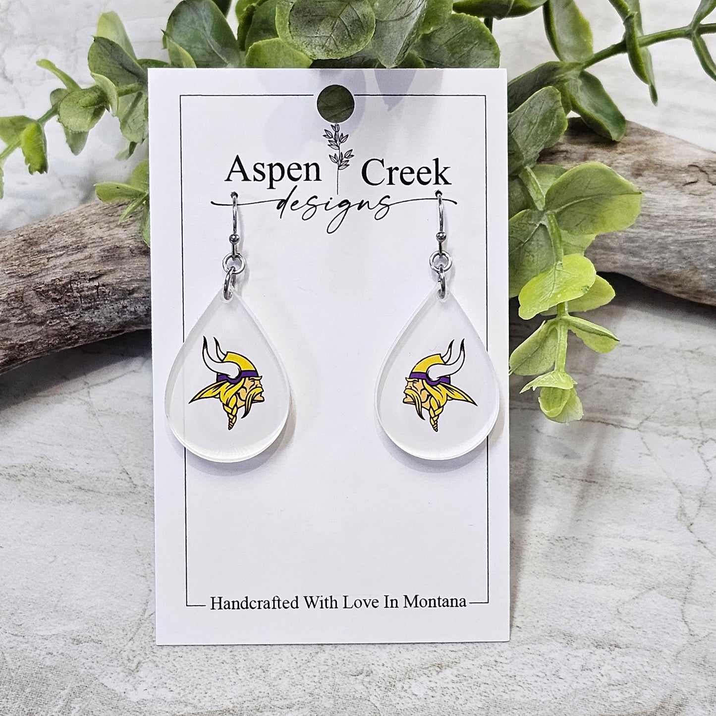NFL Sublimation Earrings-49-Vikings
