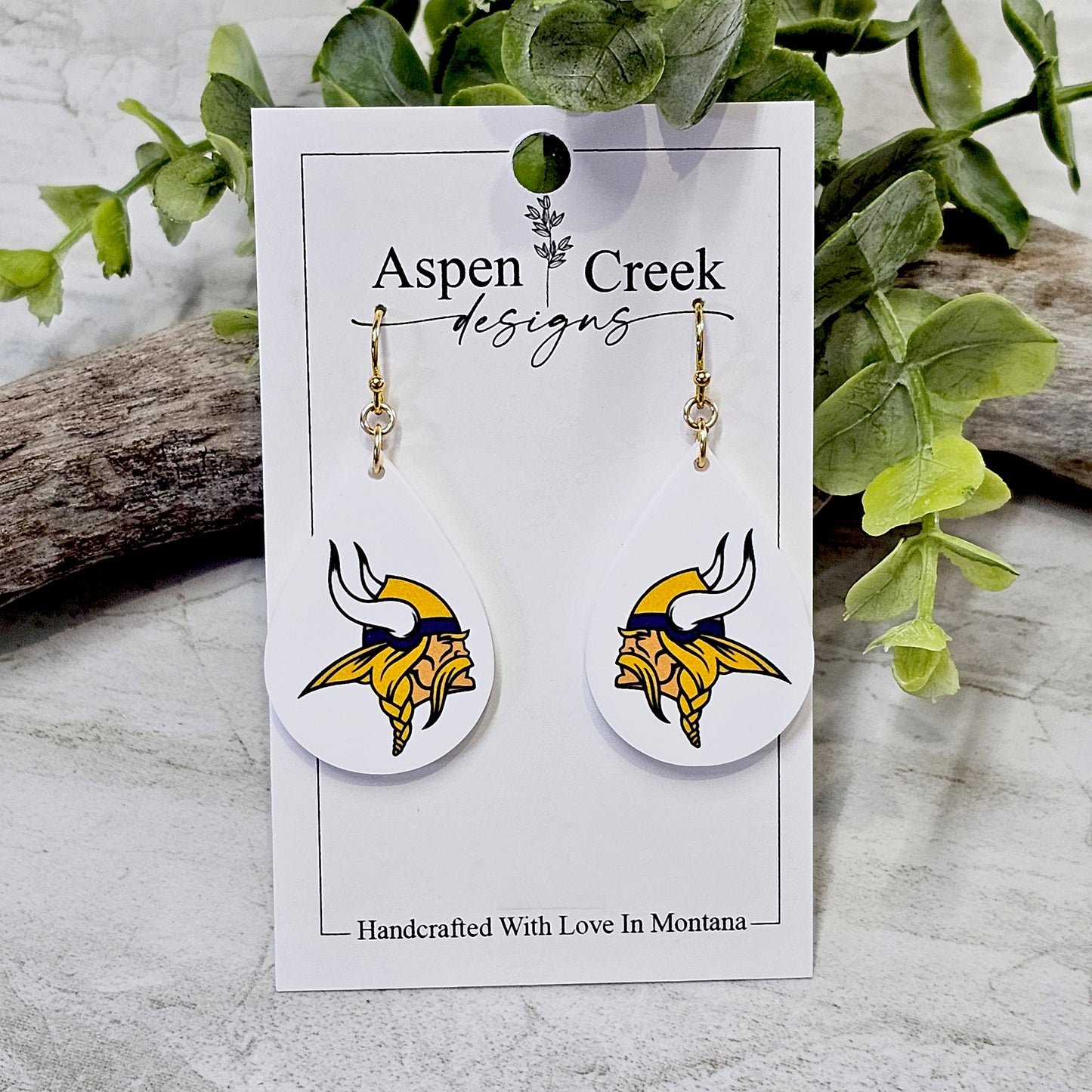 NFL Sublimation Earrings-50-Vikings