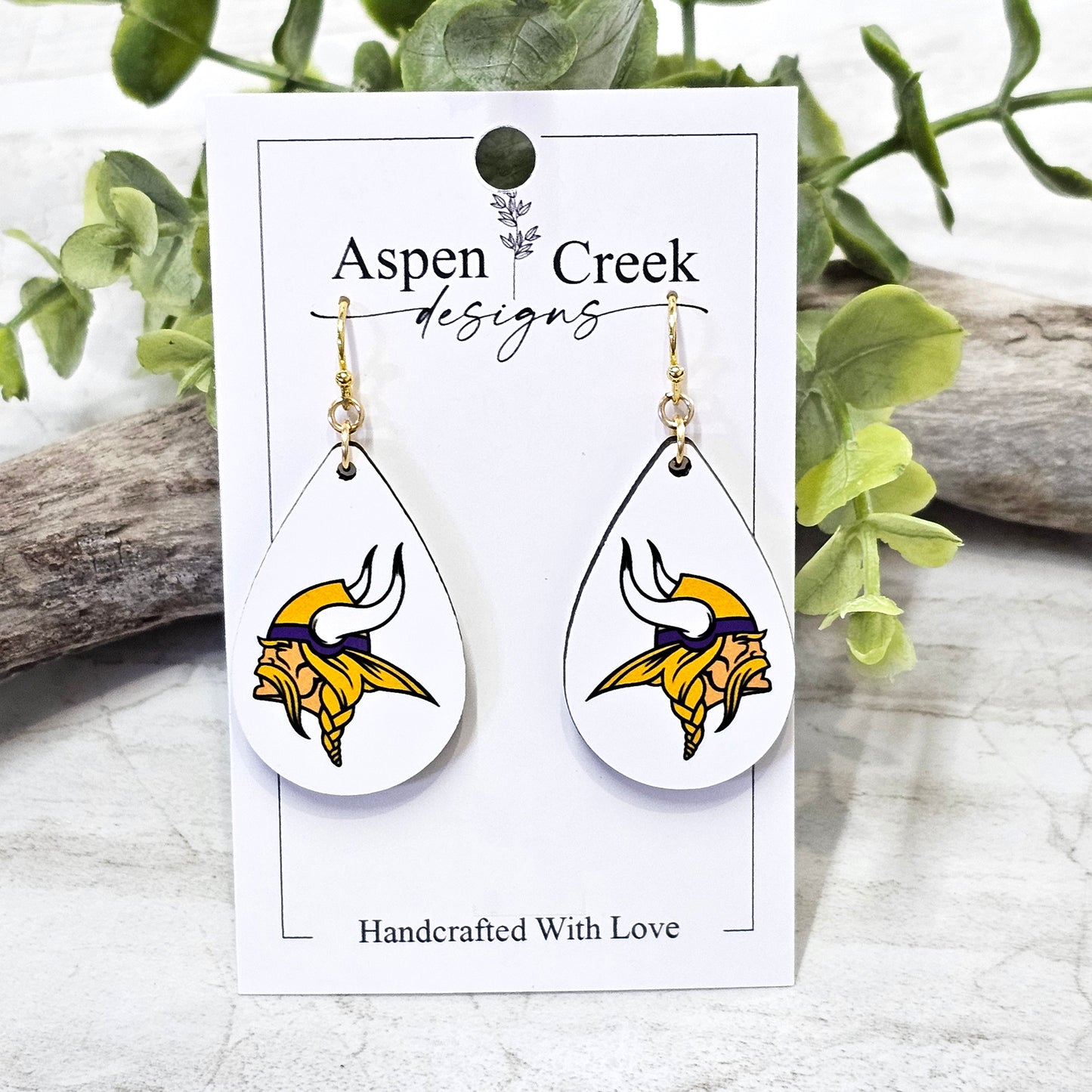 NFL Sublimation Earrings-51-Vikings