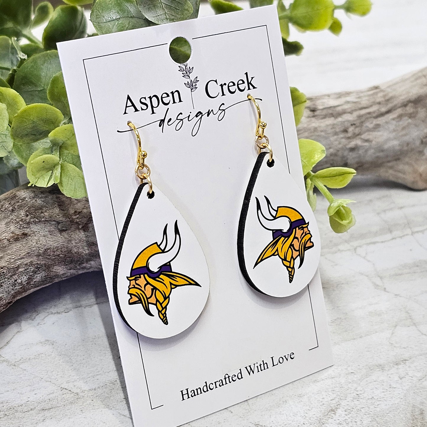 NFL Sublimation Earrings-51-Vikings