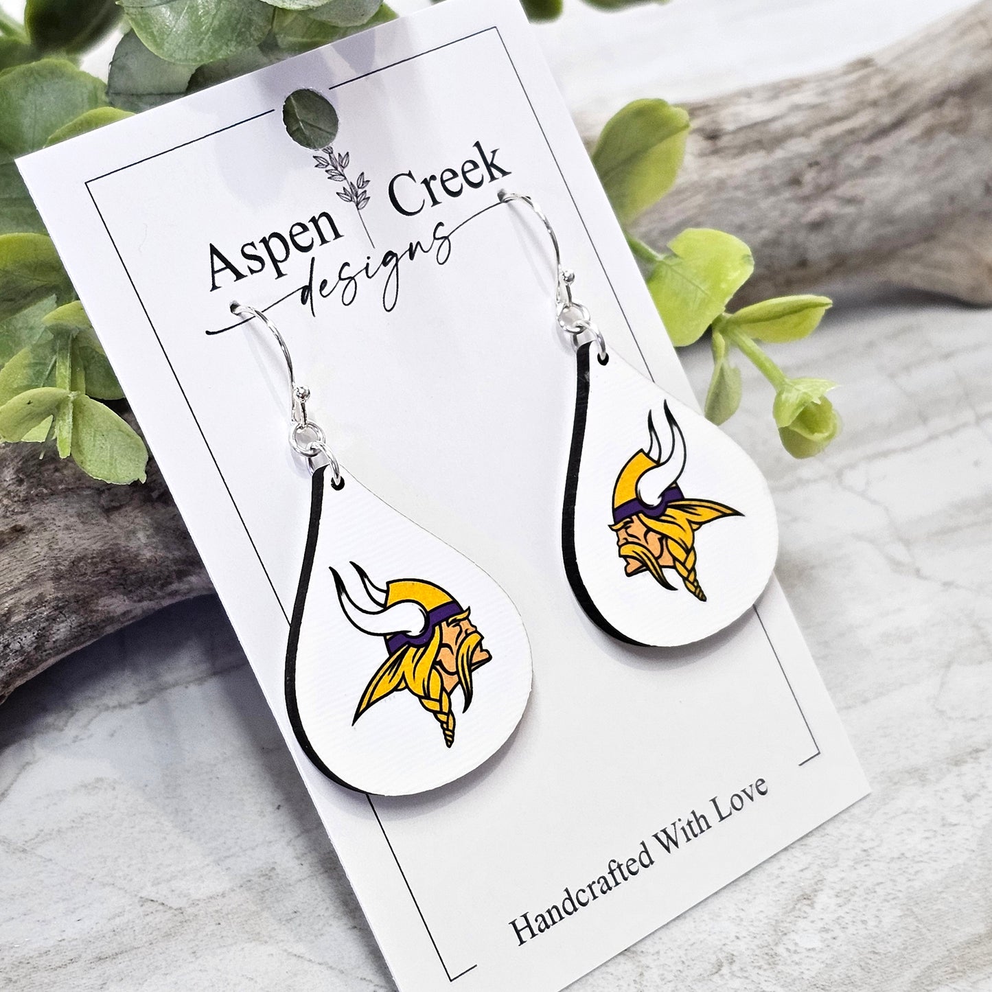 NFL Sublimation Earrings-52-Vikings