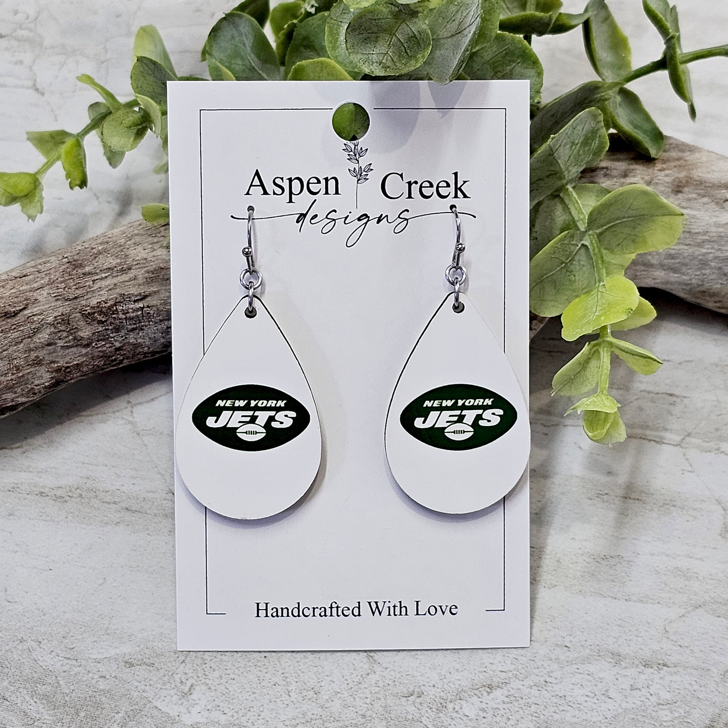 NFL Sublimation Earrings-54-Jets