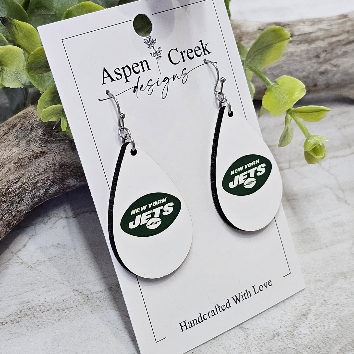 NFL Sublimation Earrings-54-Jets