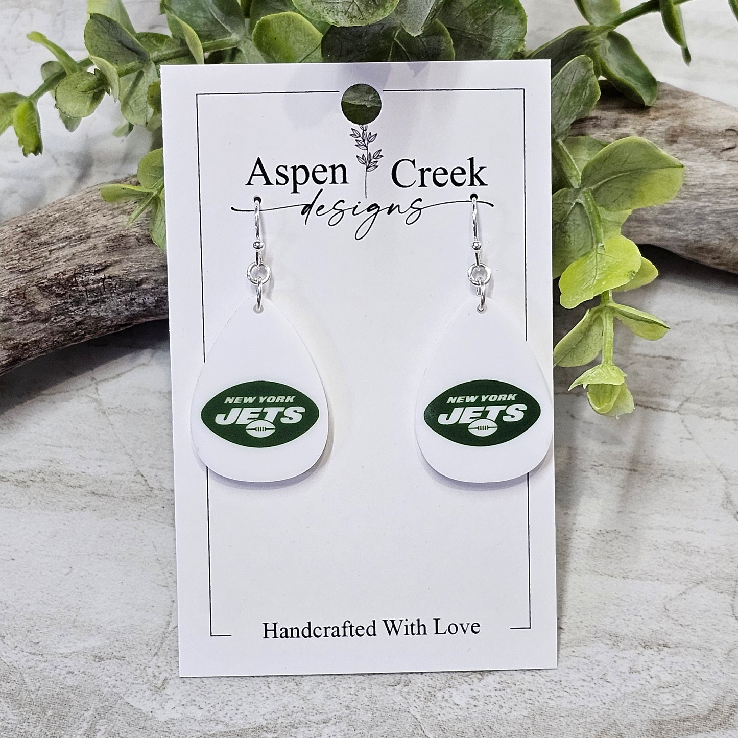 NFL Sublimation Earrings-55-Jets