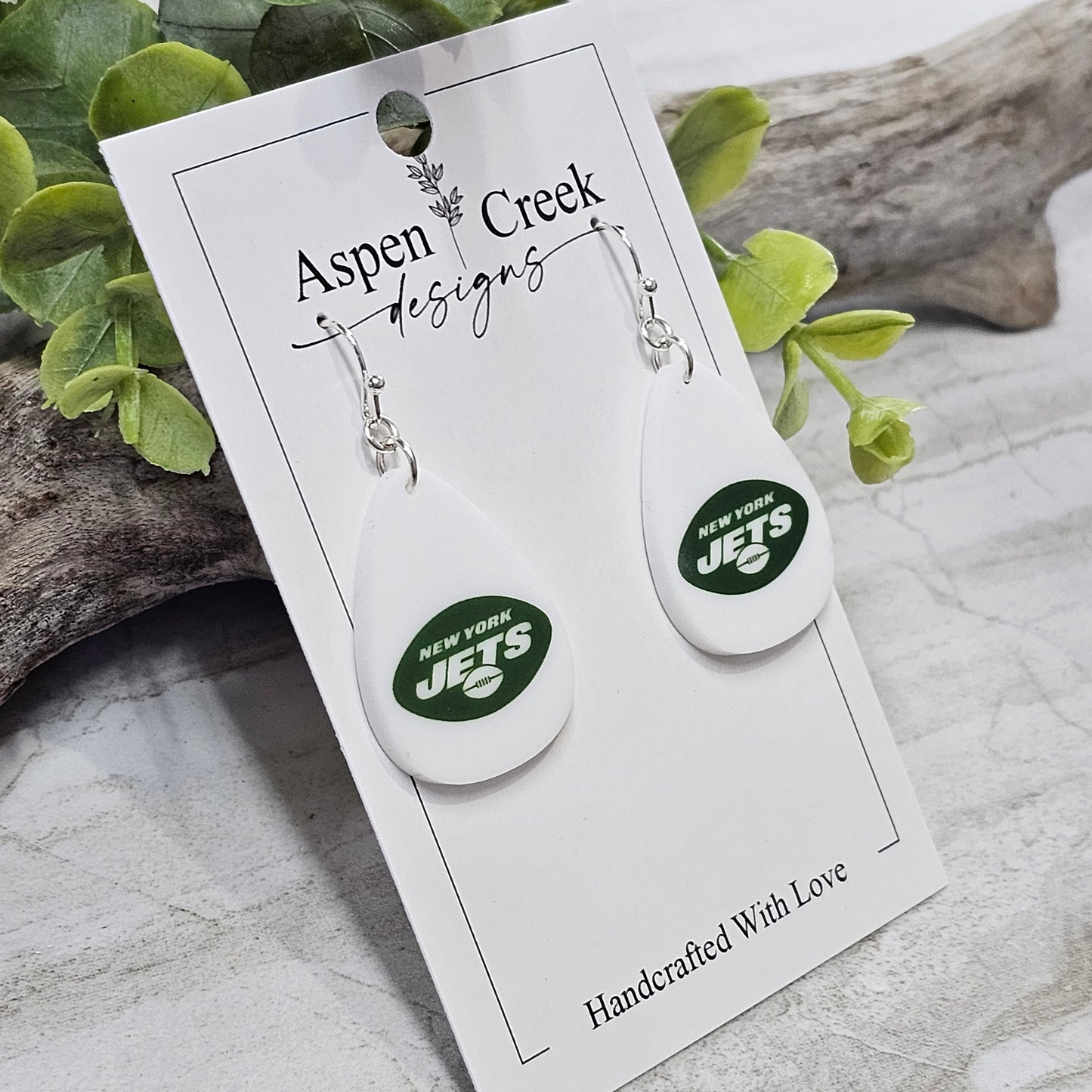 NFL Sublimation Earrings-55-Jets